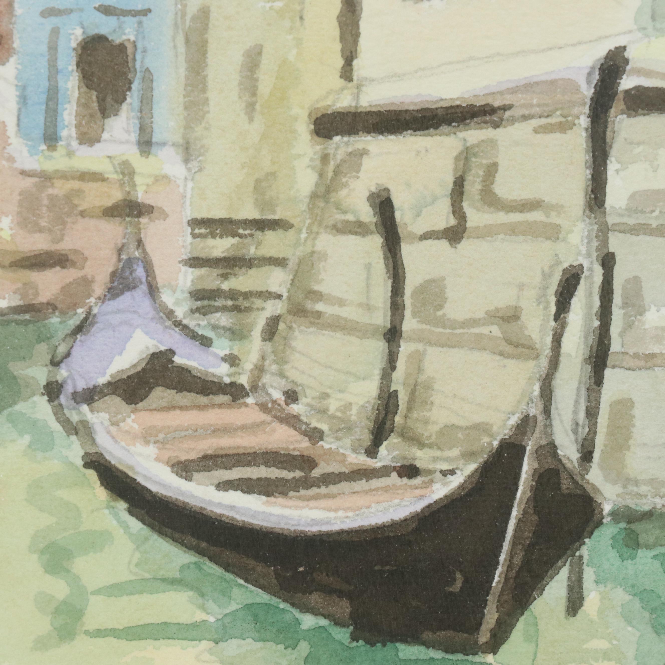 Cappuzzo Watercolor Paintings of Venetian Canals, Late 20th/Early 21st Century