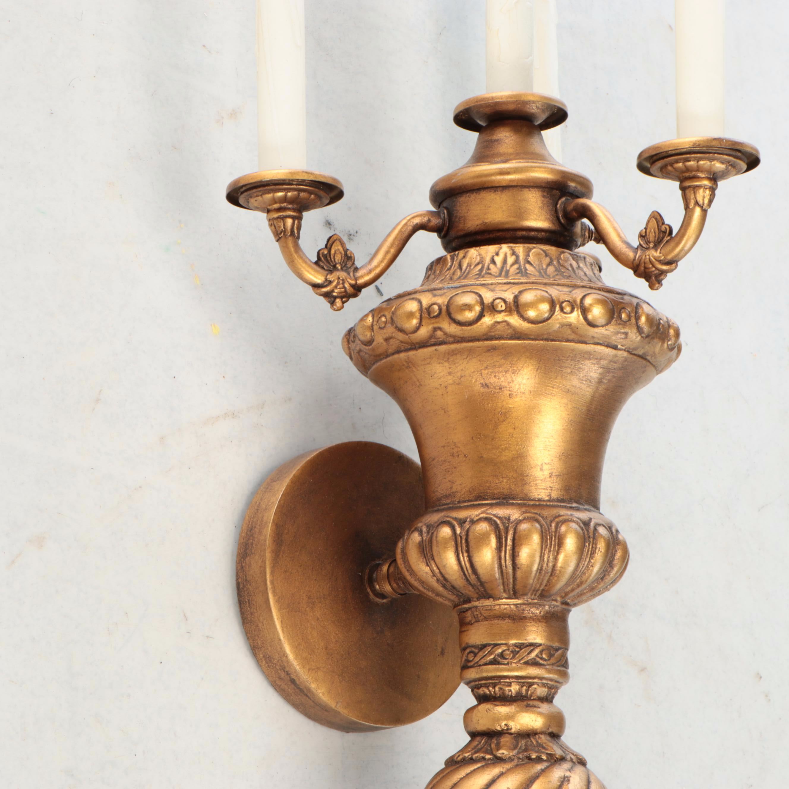 48" Burnished Gold Finish Wall Mount Candelabra Sconce