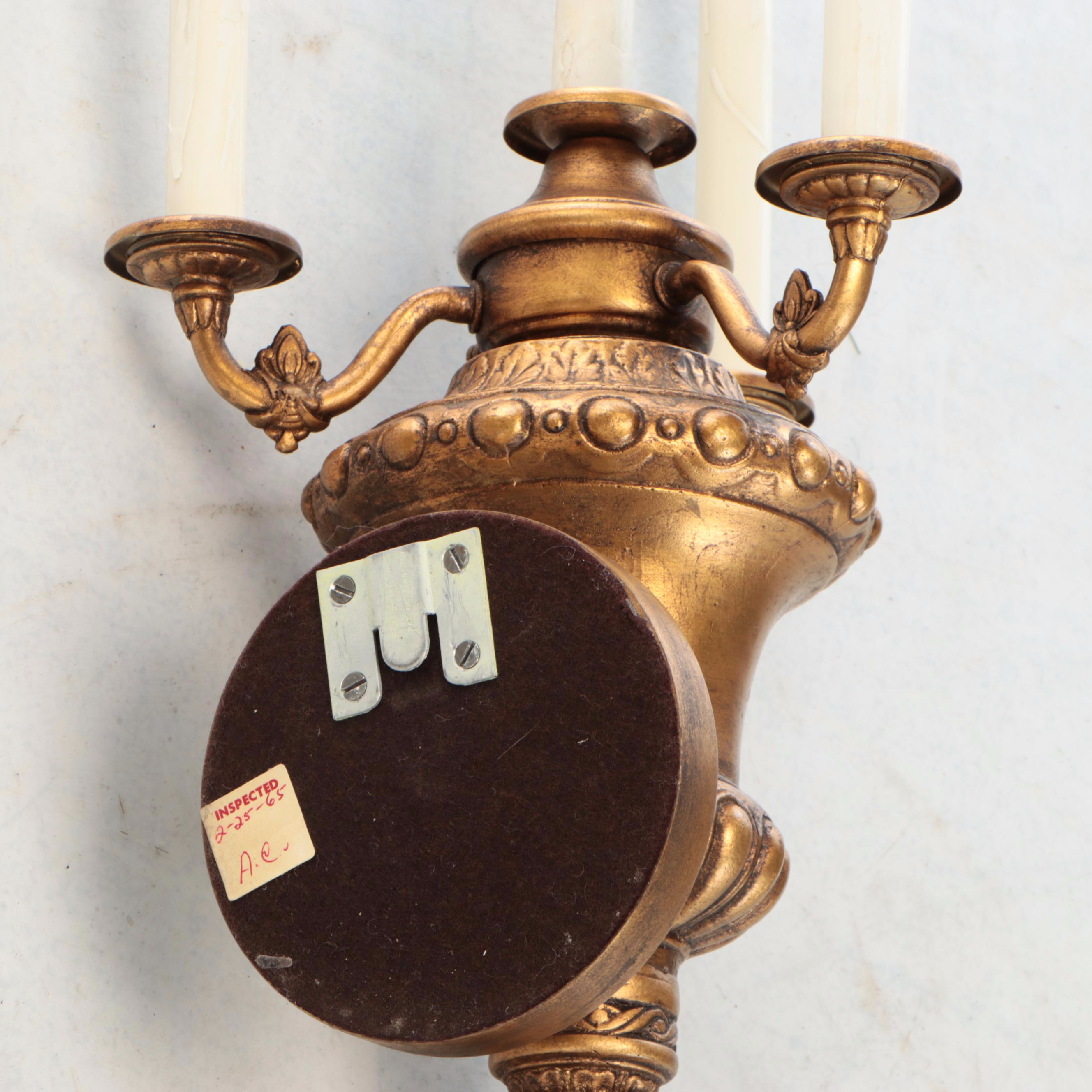 48" Burnished Gold Finish Wall Mount Candelabra Sconce
