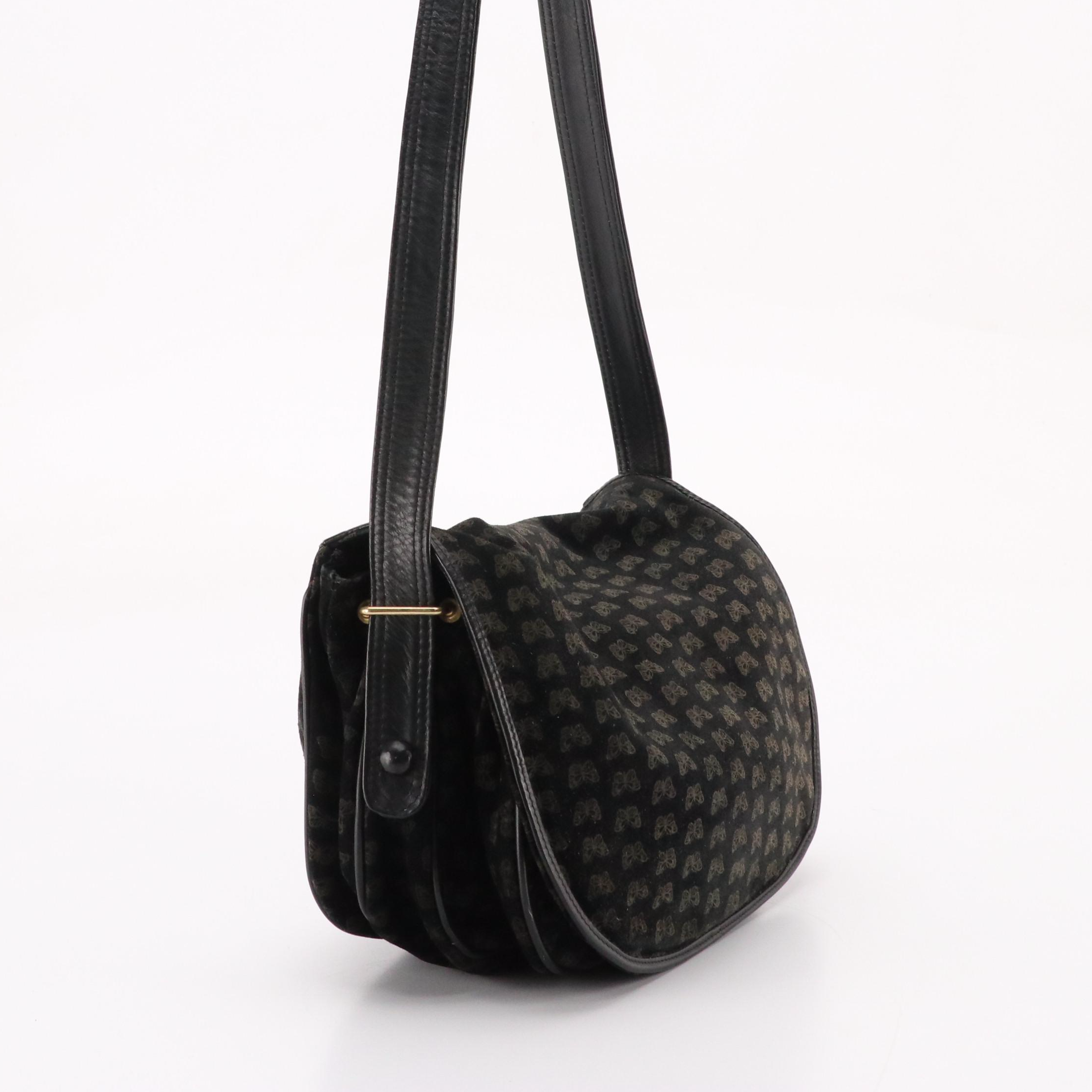 Bottega Veneta Slouchy Saddle-Flap Shoulder Bag in Butterfly Print Suede