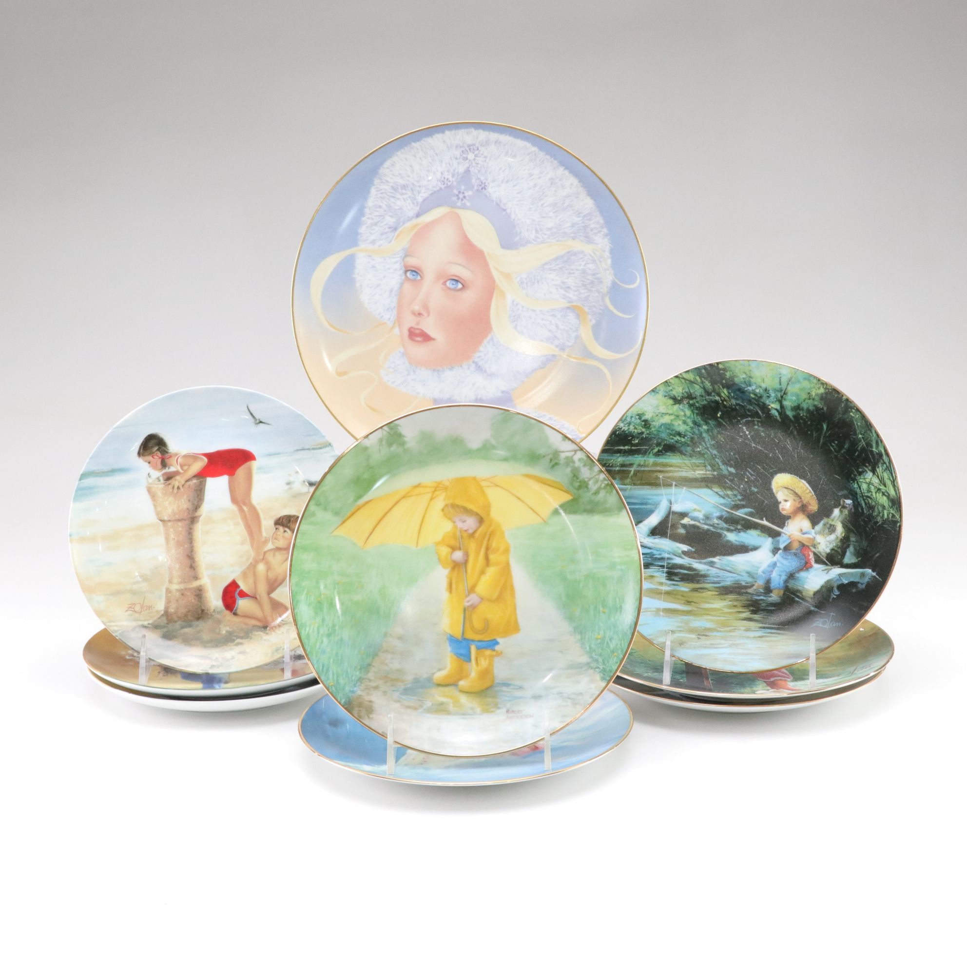 Hamilton Collection "The World of Zolan" and More Collector Plates, 1990s