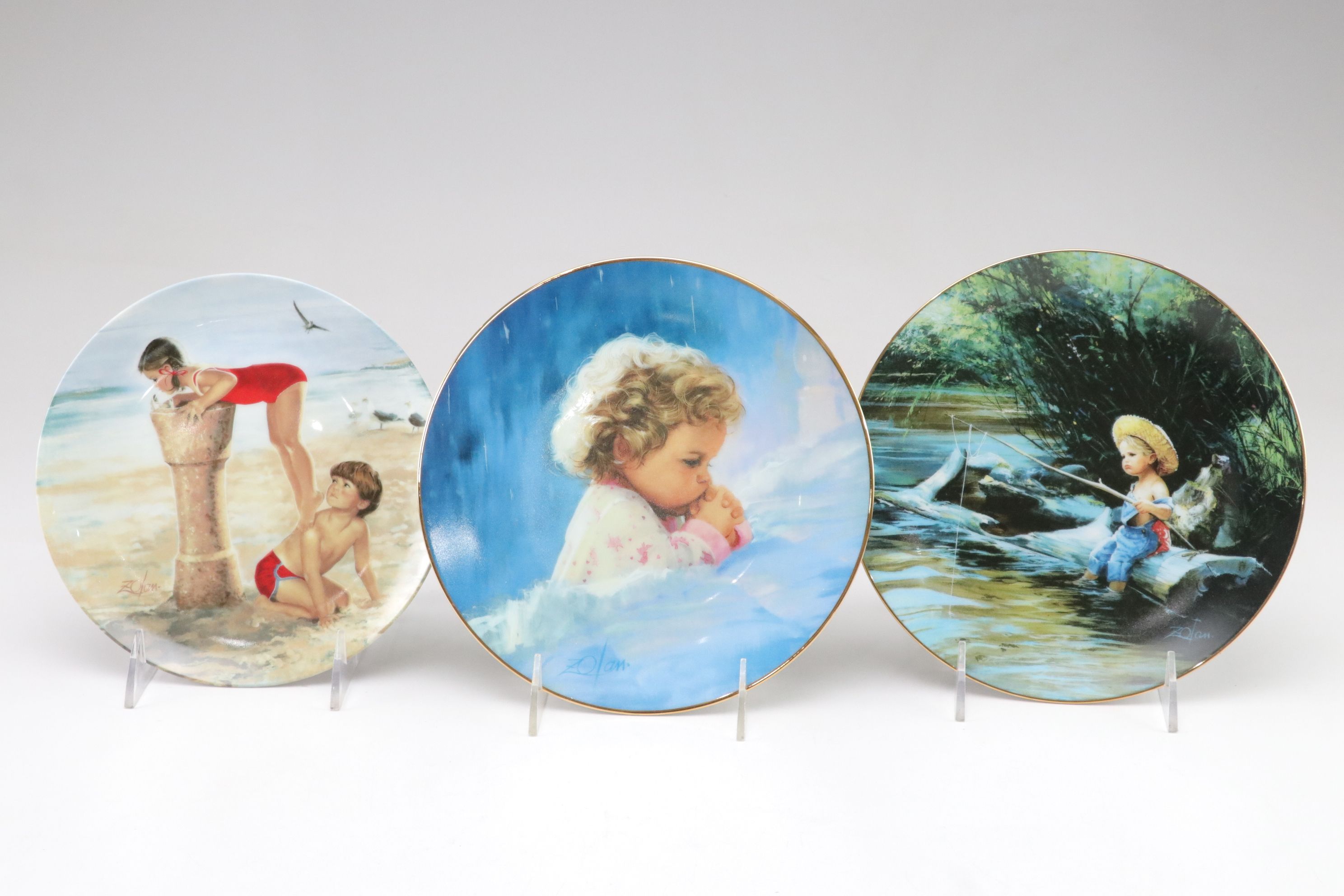 Hamilton Collection "The World of Zolan" and More Collector Plates, 1990s
