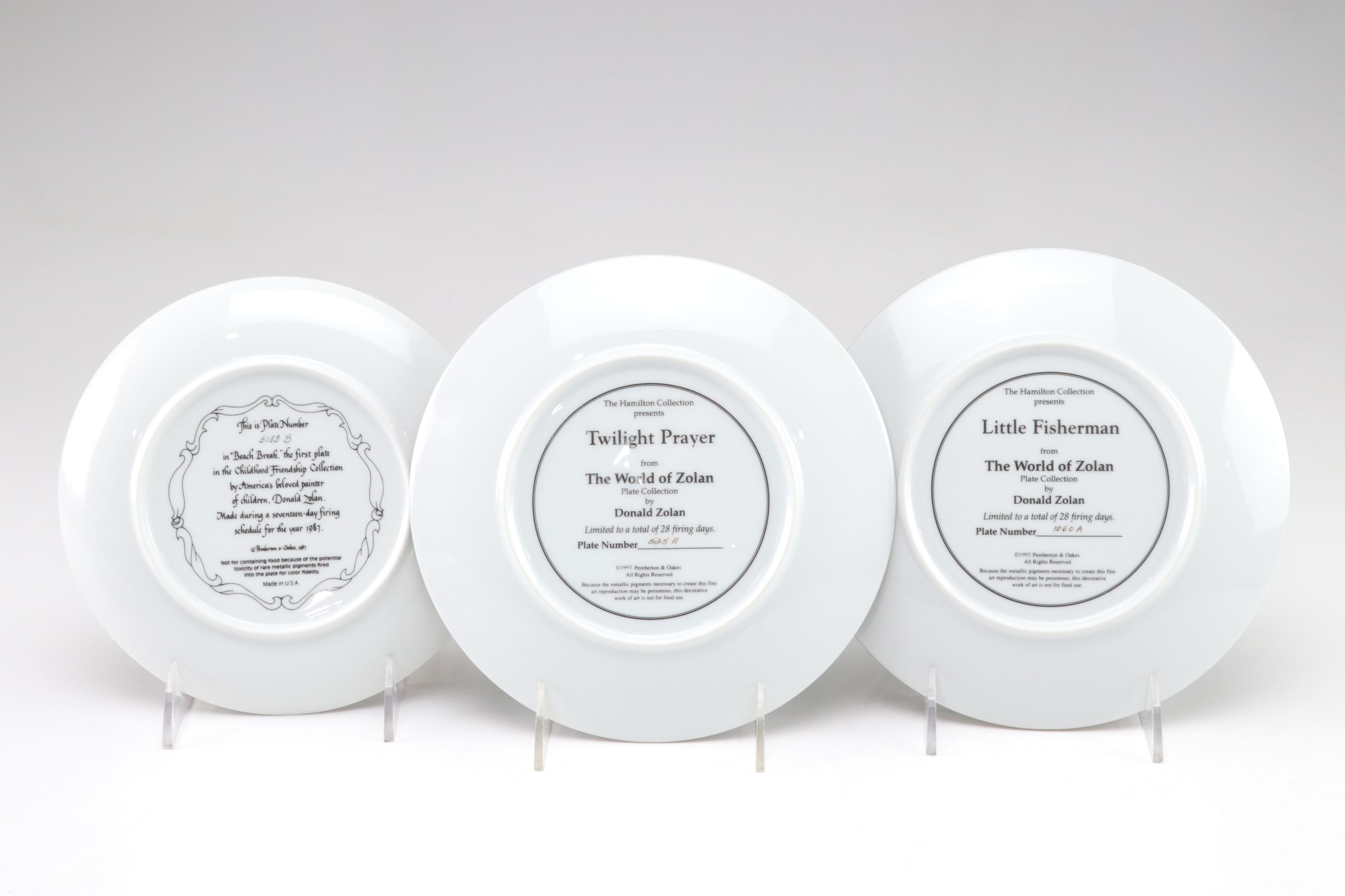 Hamilton Collection "The World of Zolan" and More Collector Plates, 1990s