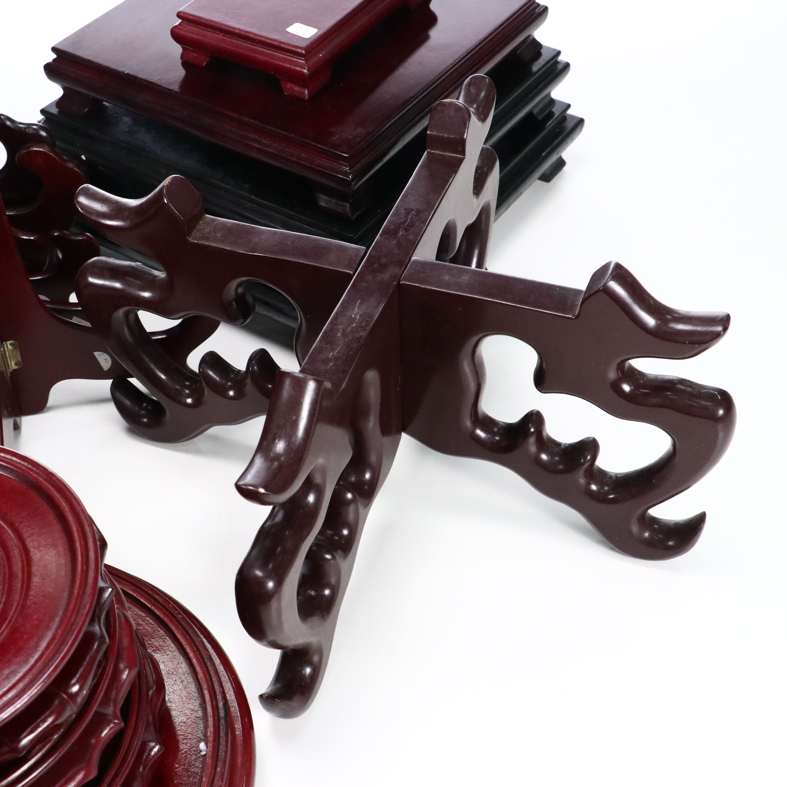 Carved Wood Art Stands and Vase Pedestals