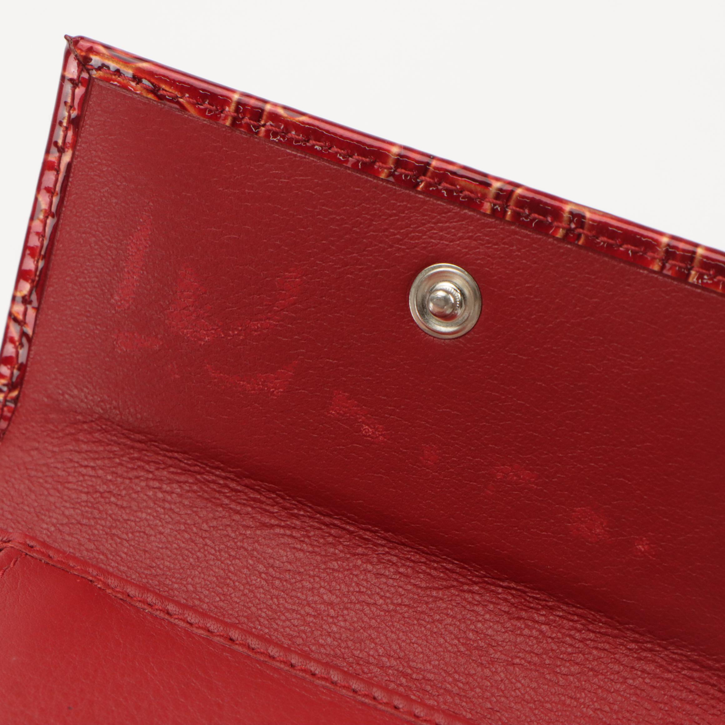 Christian Dior Trifold Wallet in Dior Oblique Embossed Patent Leather with Box