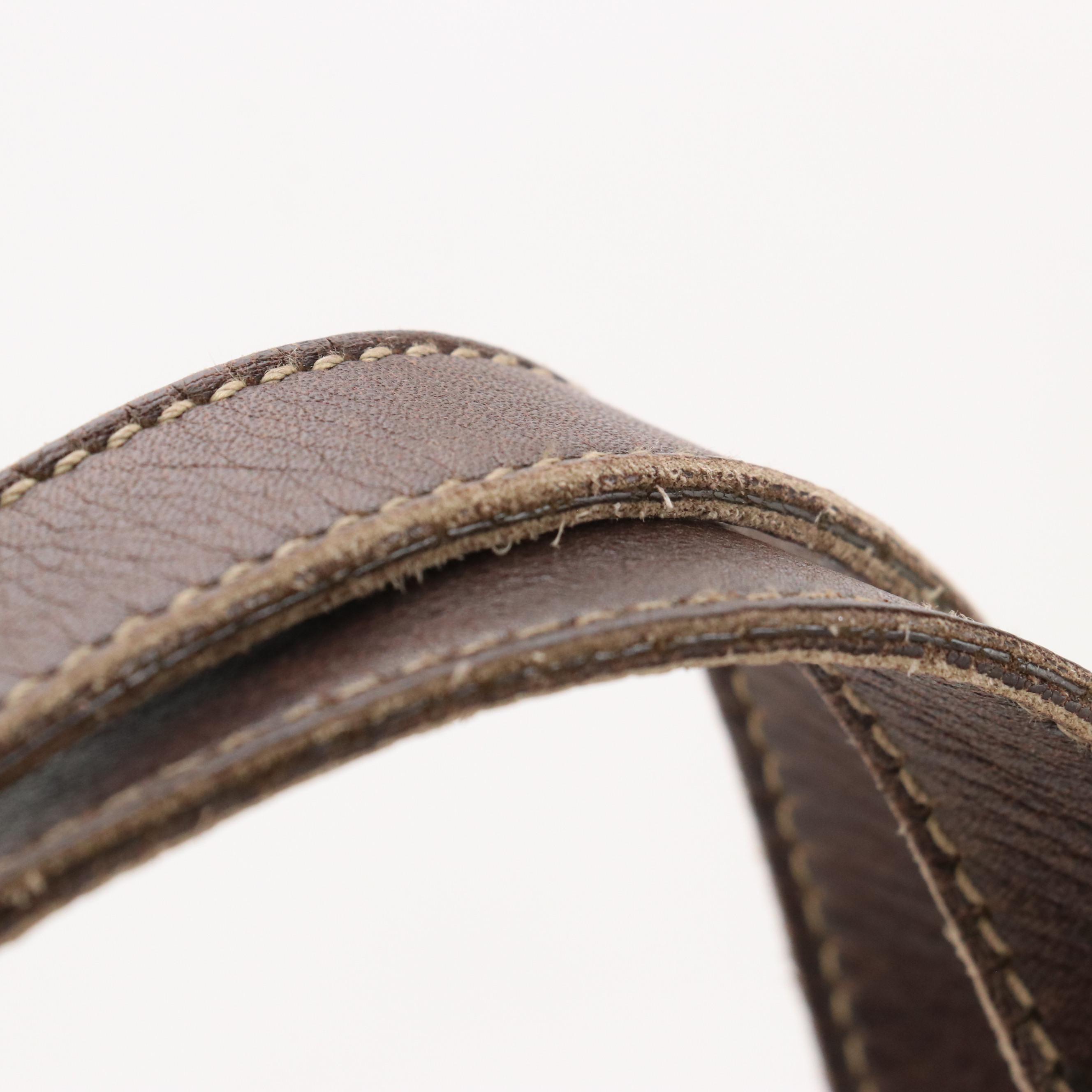 Gucci Large Bamboo Horsebit Print Tote in Canvas and Brown Leather Trim