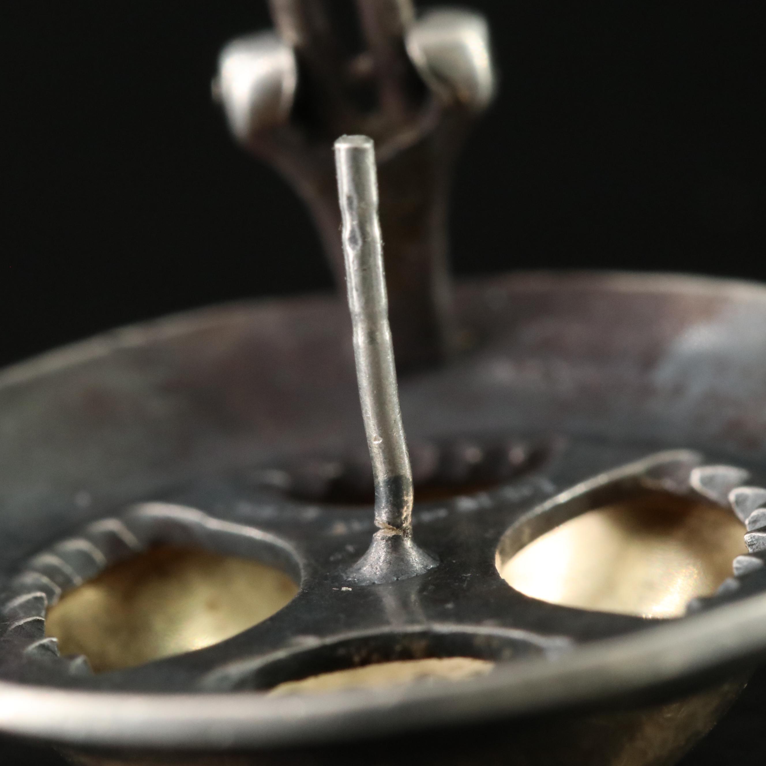 James Avery Sterling and 14K Button Earrings