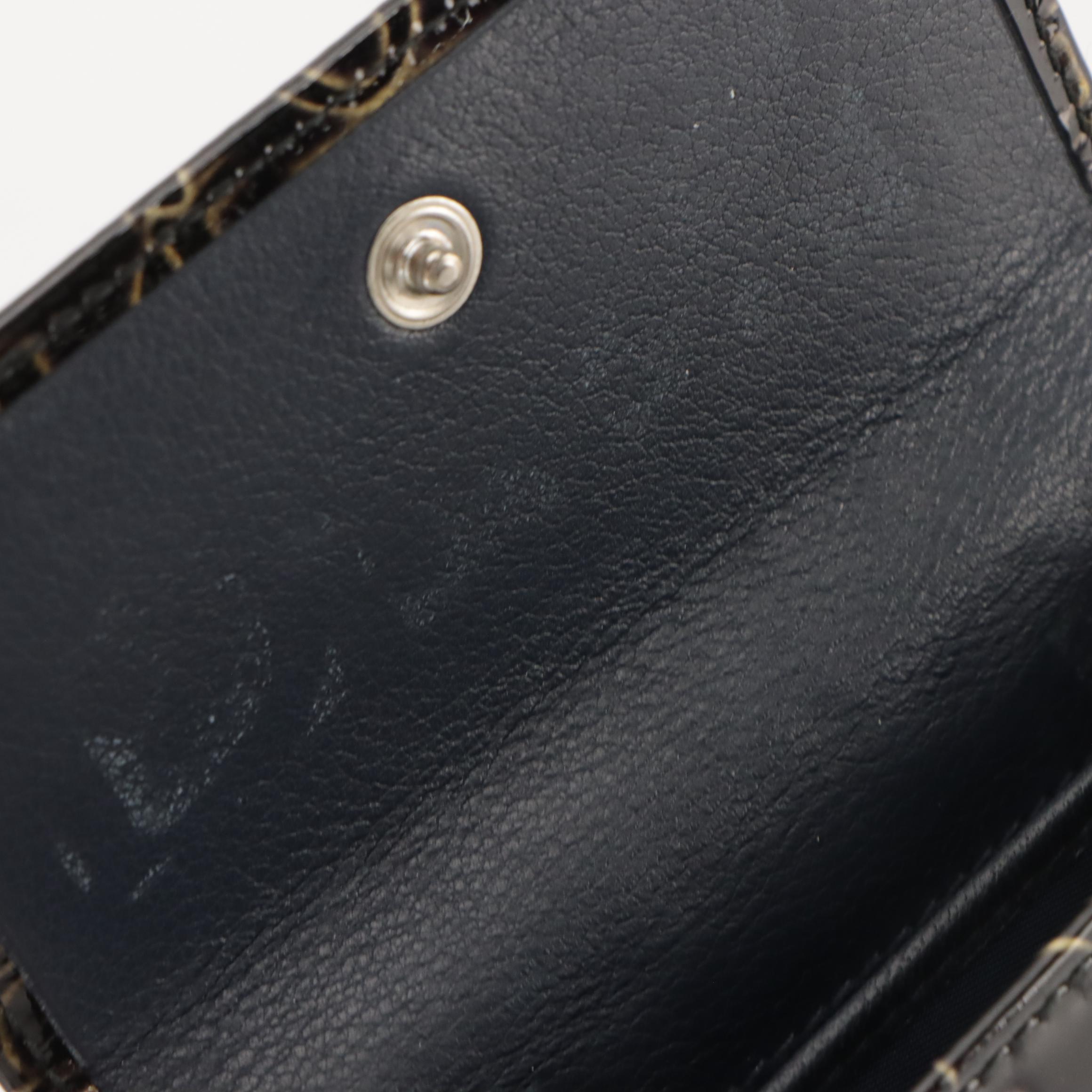 Christian Dior Compact Wallet in Dior Oblique Embossed Patent Leather with Box