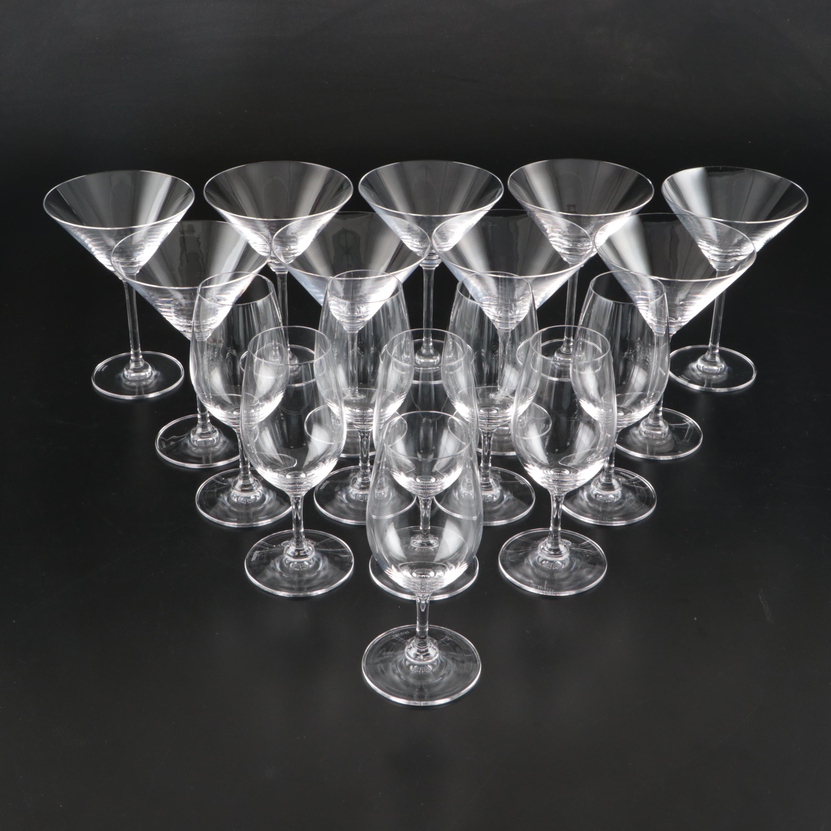 Marquis by Waterford Martini Glasses with Riedel Port Glasses