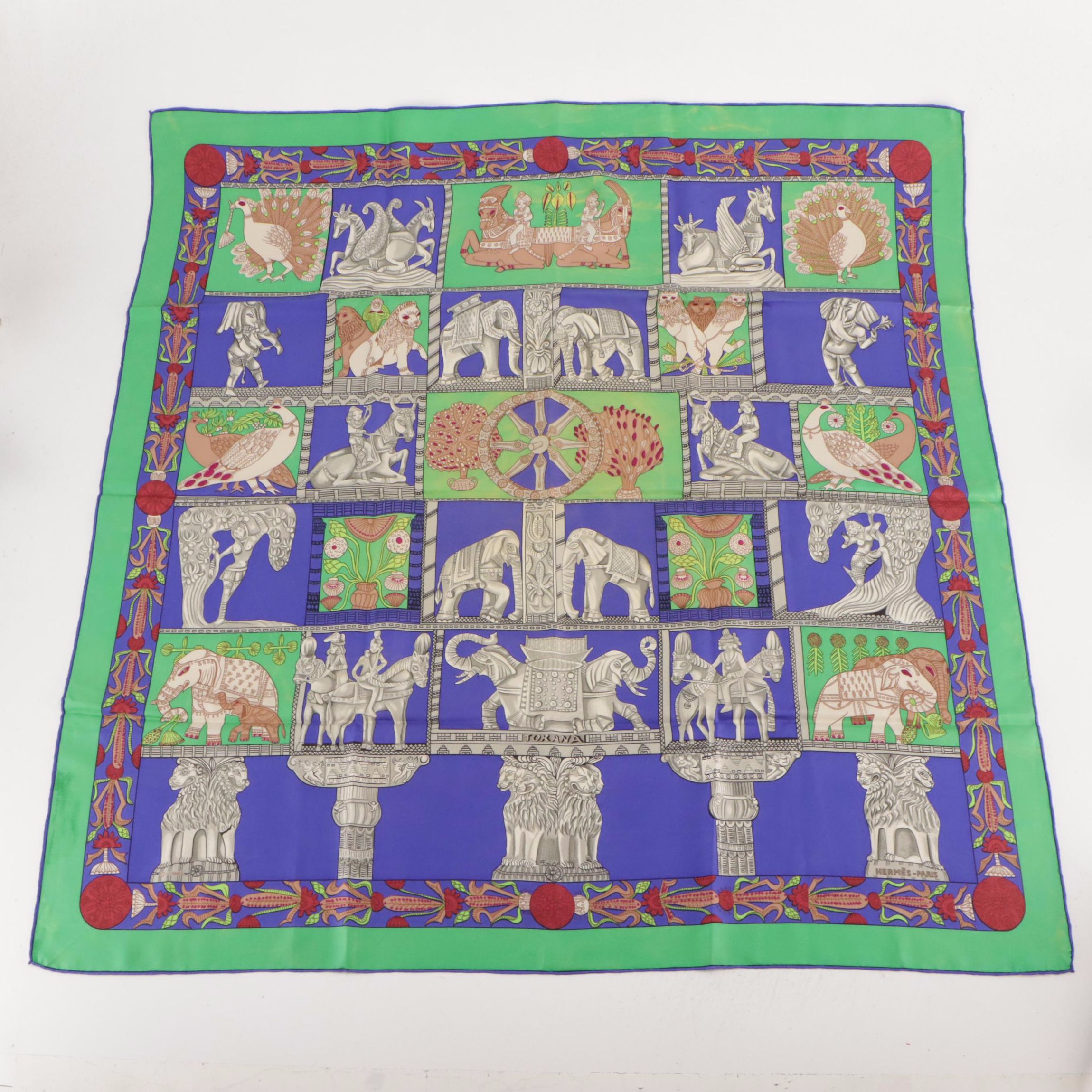 Hermès "Torana" Silk Twill Scarf 90