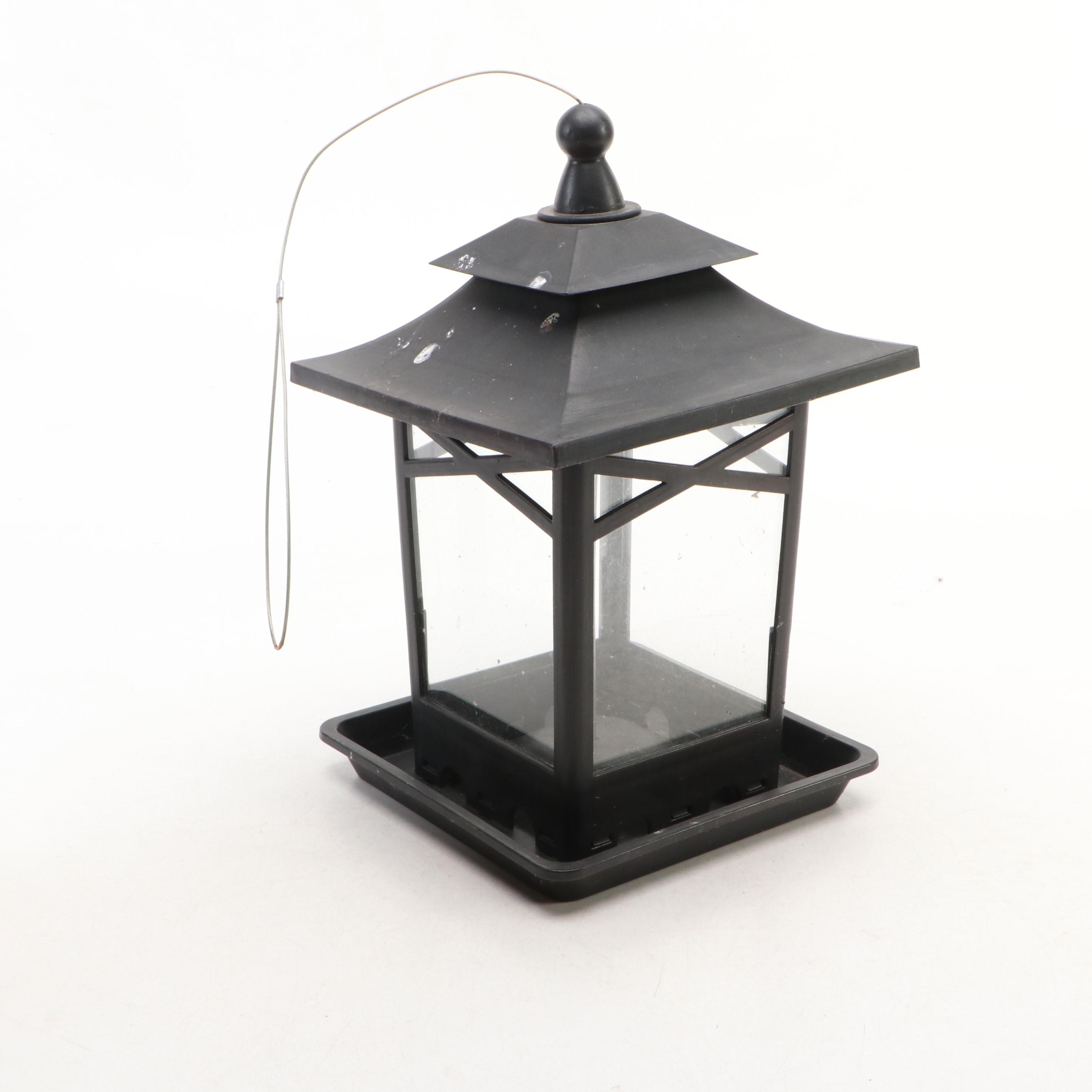 Wood Birdhouse with Hummingbird and Other Bird Feeder