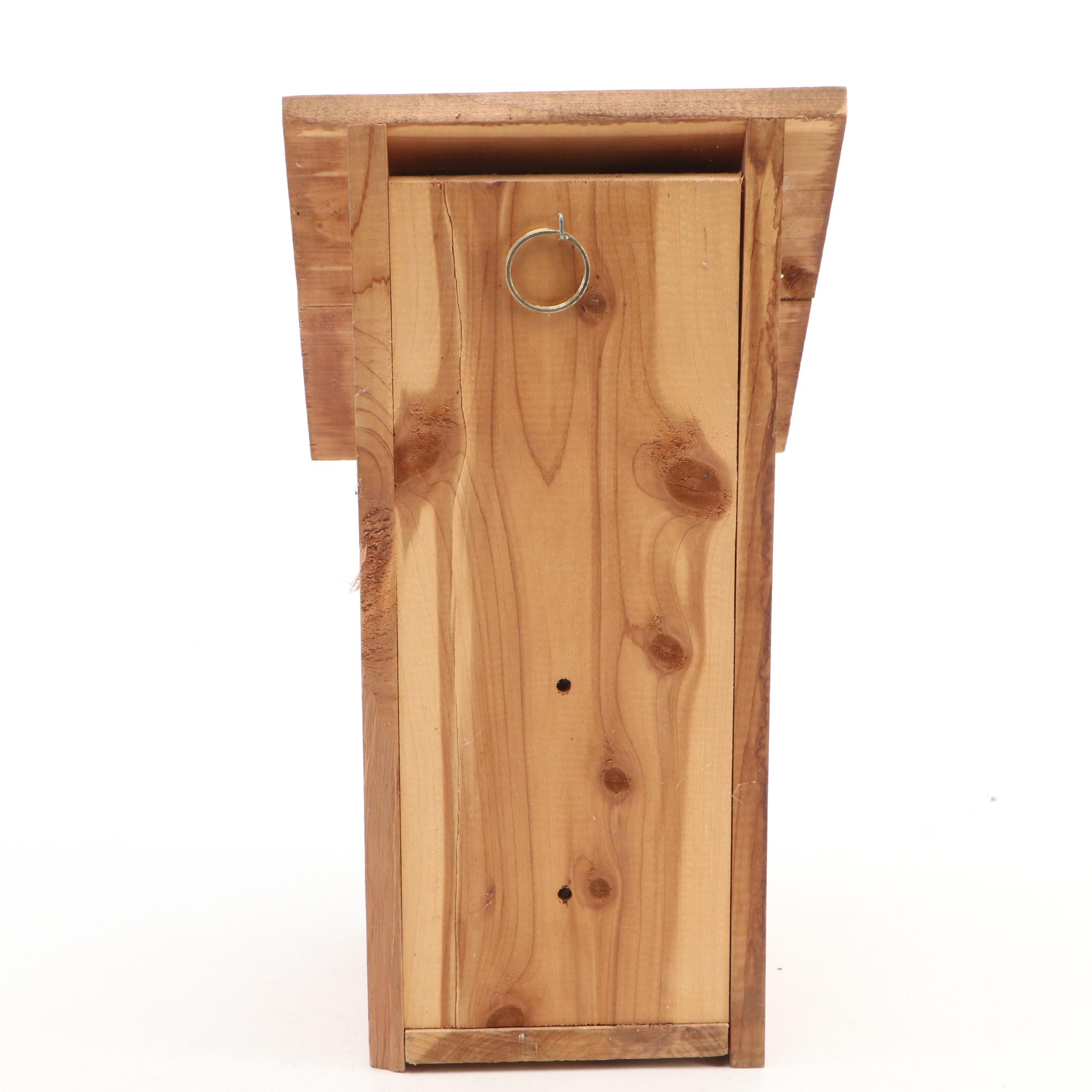 Wood Birdhouse with Hummingbird and Other Bird Feeder