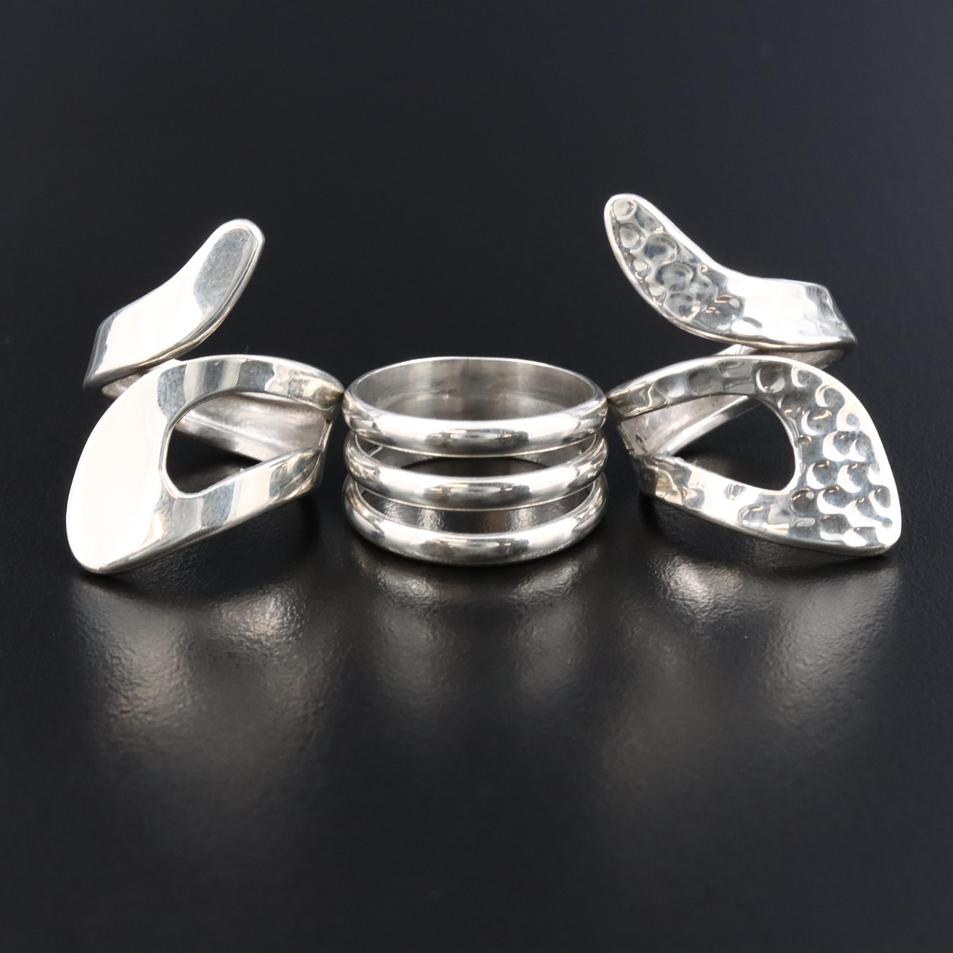 Sterling and 950 Silver Rings