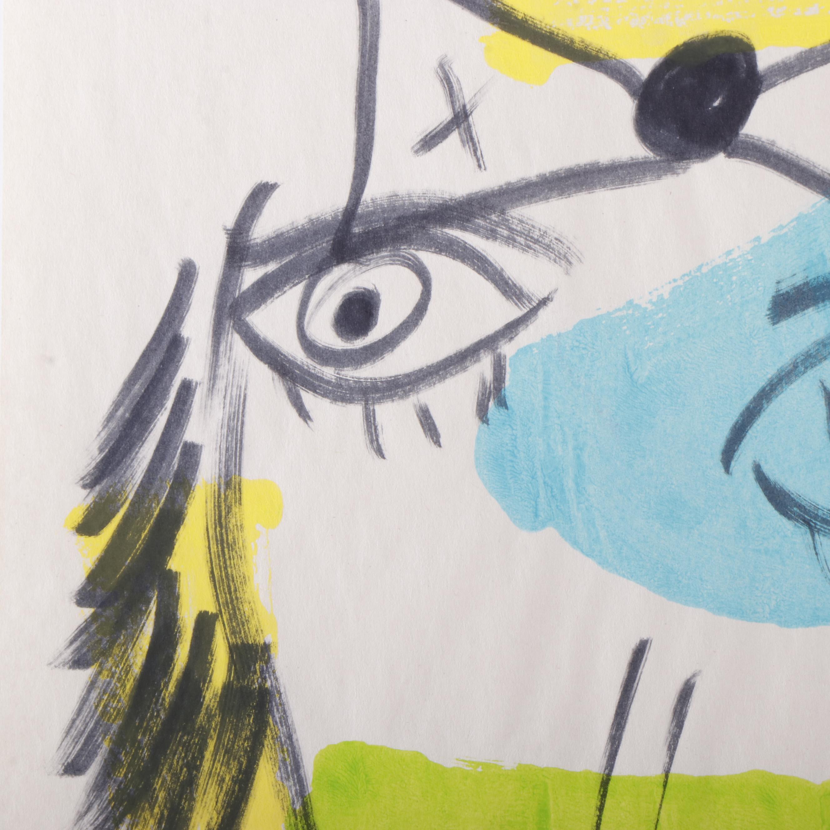 Peter Keil Abstract Acrylic Portrait Painting, Late 20th Century