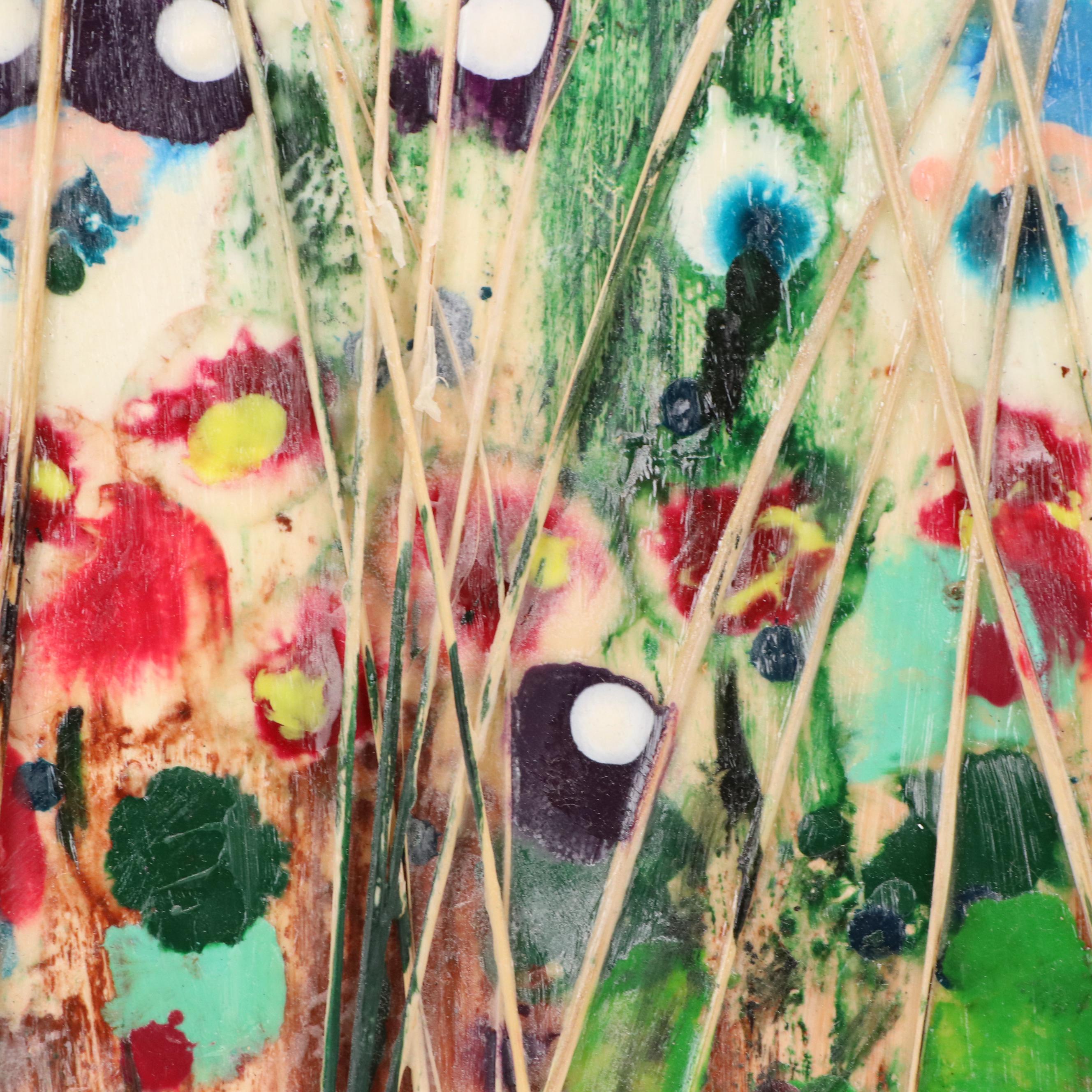 Floral Landscape Mixed Media Painting