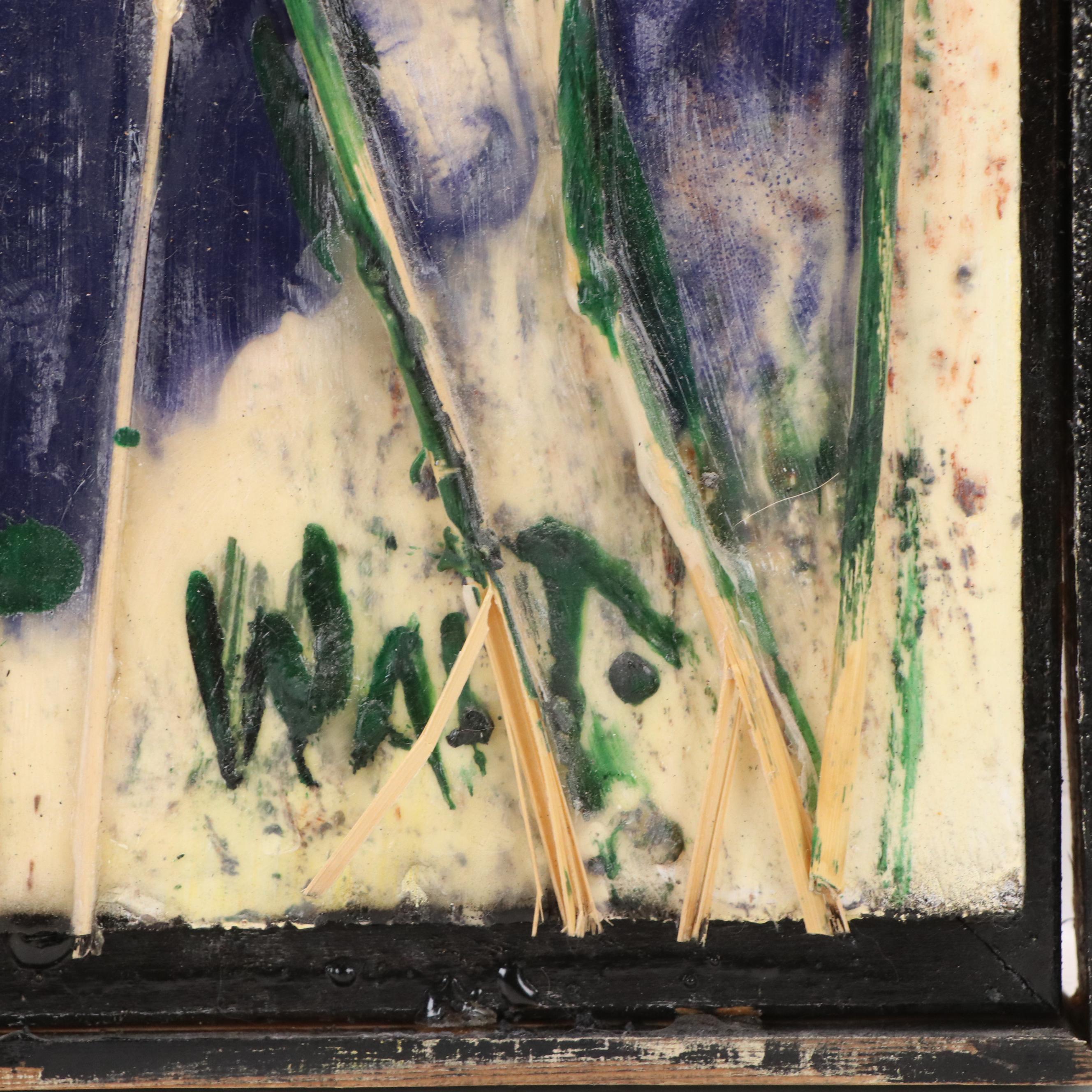 Floral Landscape Mixed Media Painting