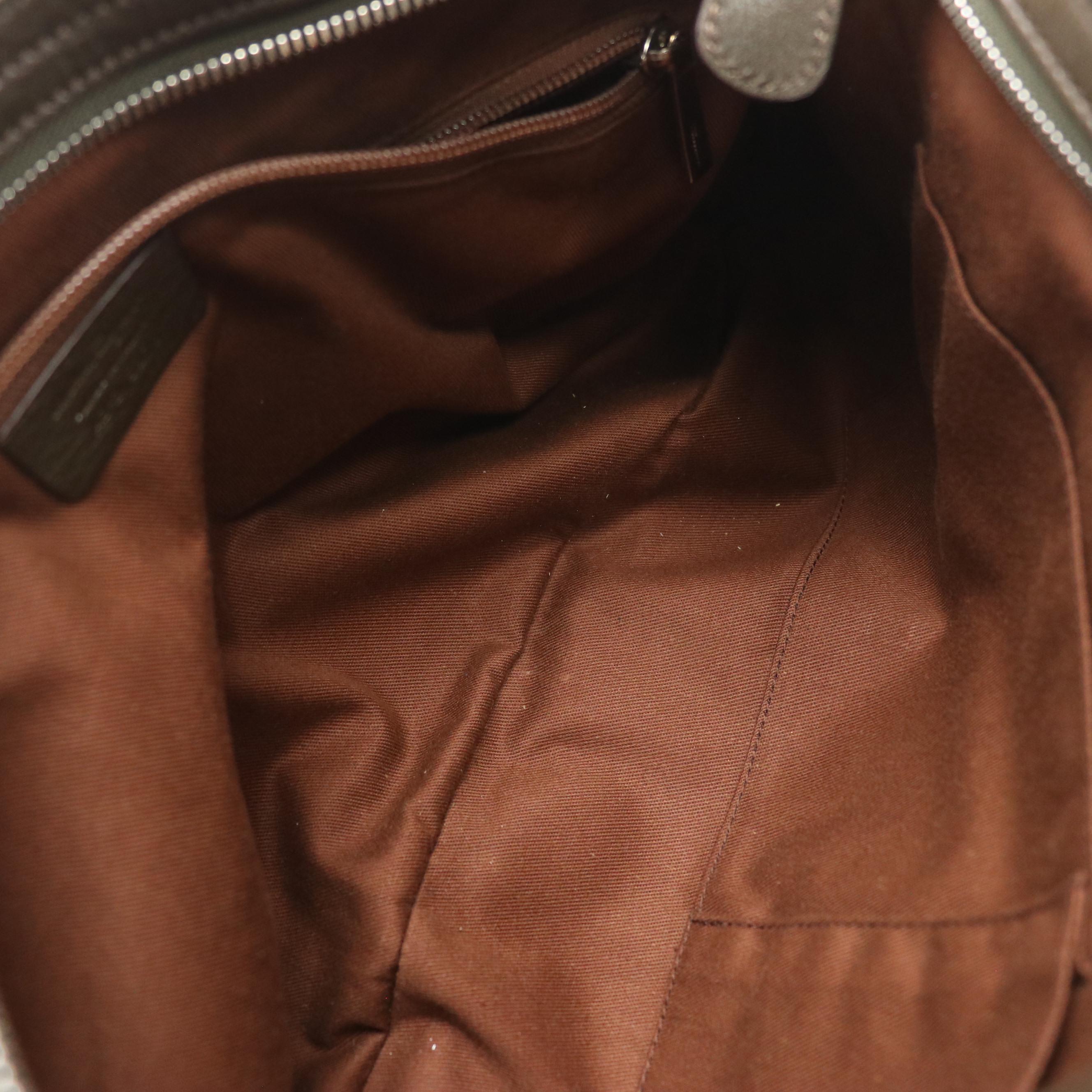 Salvatore Ferragamo Marisa Shoulder Bag in Dark Olive Green Calfskin Leather