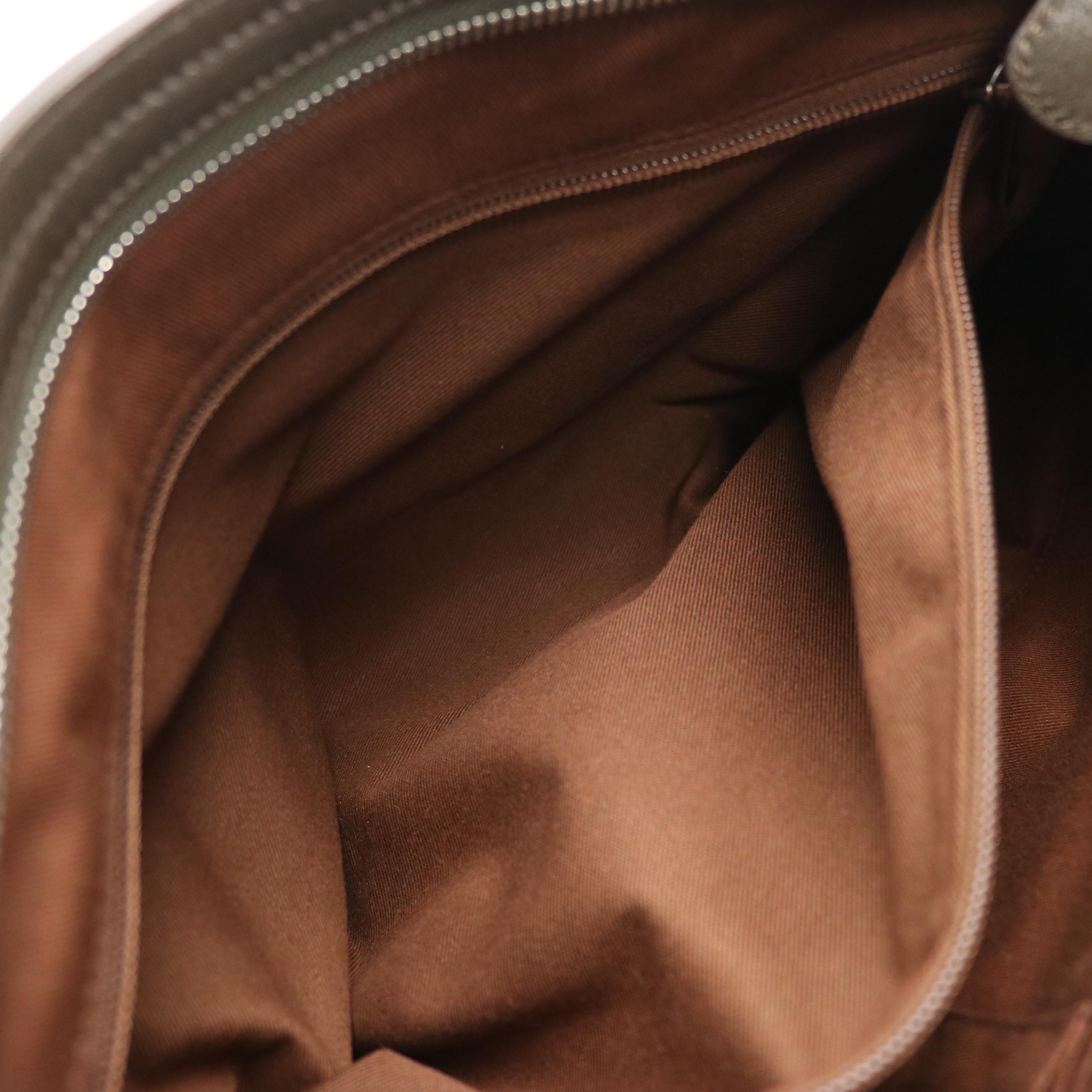 Salvatore Ferragamo Marisa Shoulder Bag in Dark Olive Green Calfskin Leather