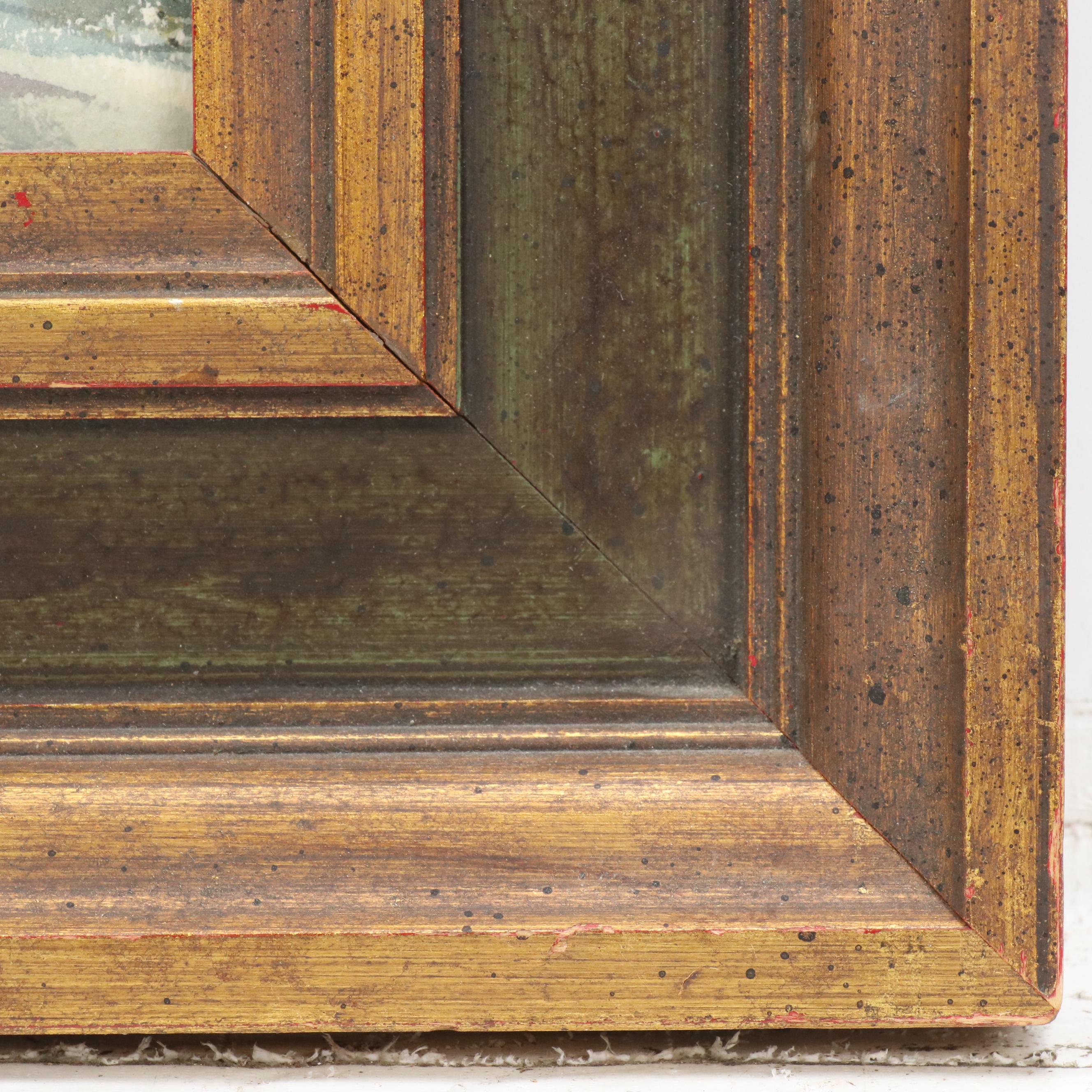 B. Kay Winter Landscape Watercolor Painting "Bitter Cold"