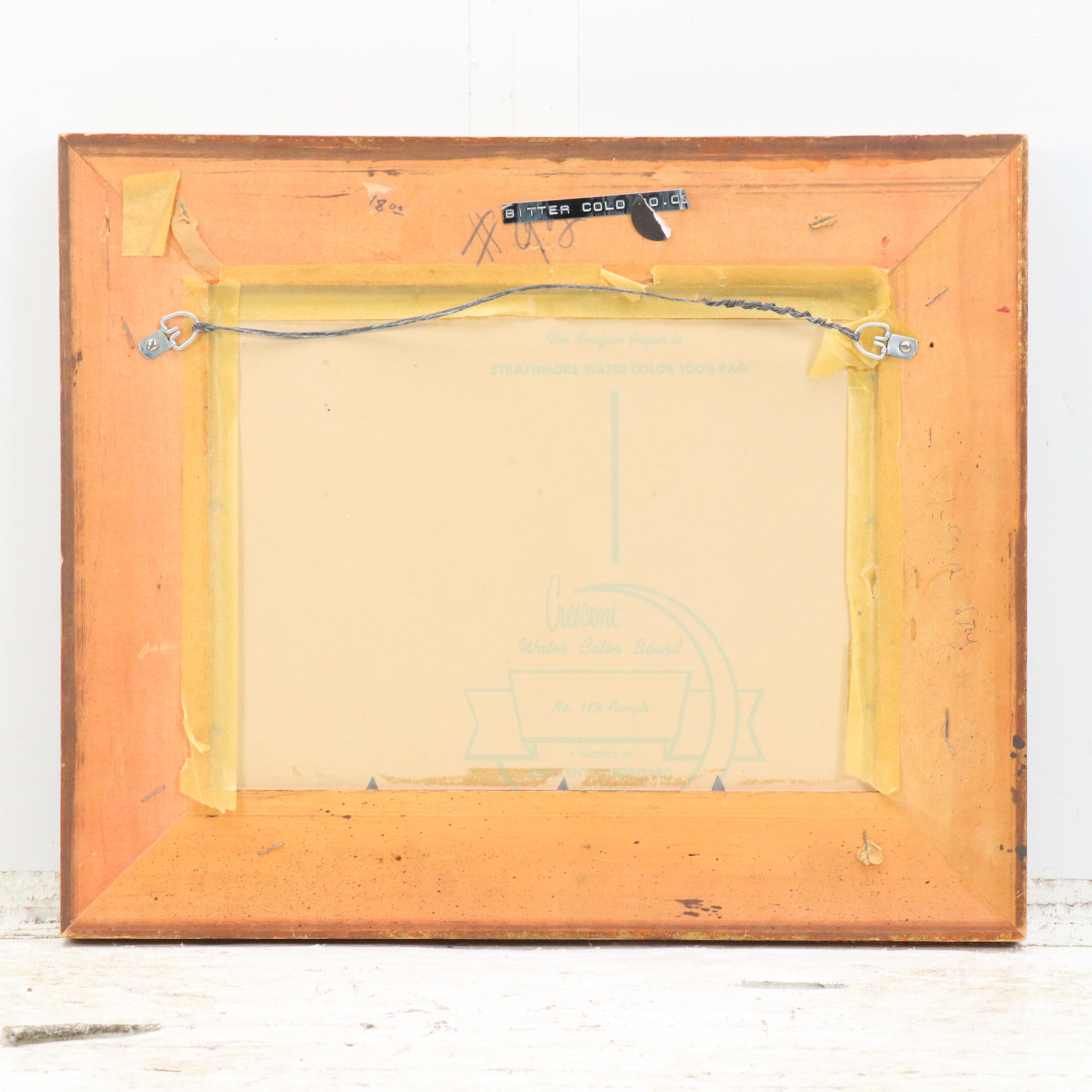 B. Kay Winter Landscape Watercolor Painting "Bitter Cold"