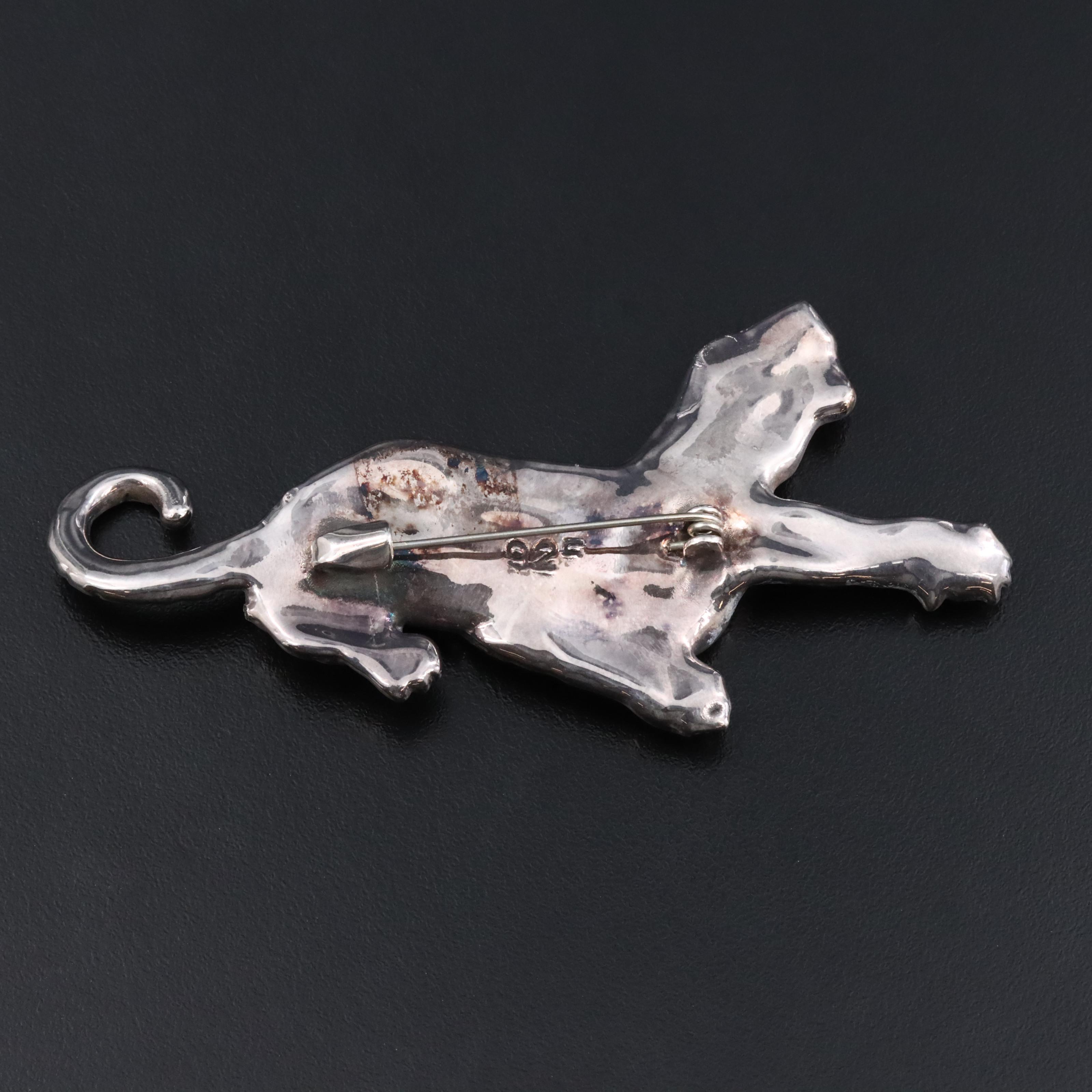 Sterling Electroformed Tiger Brooch