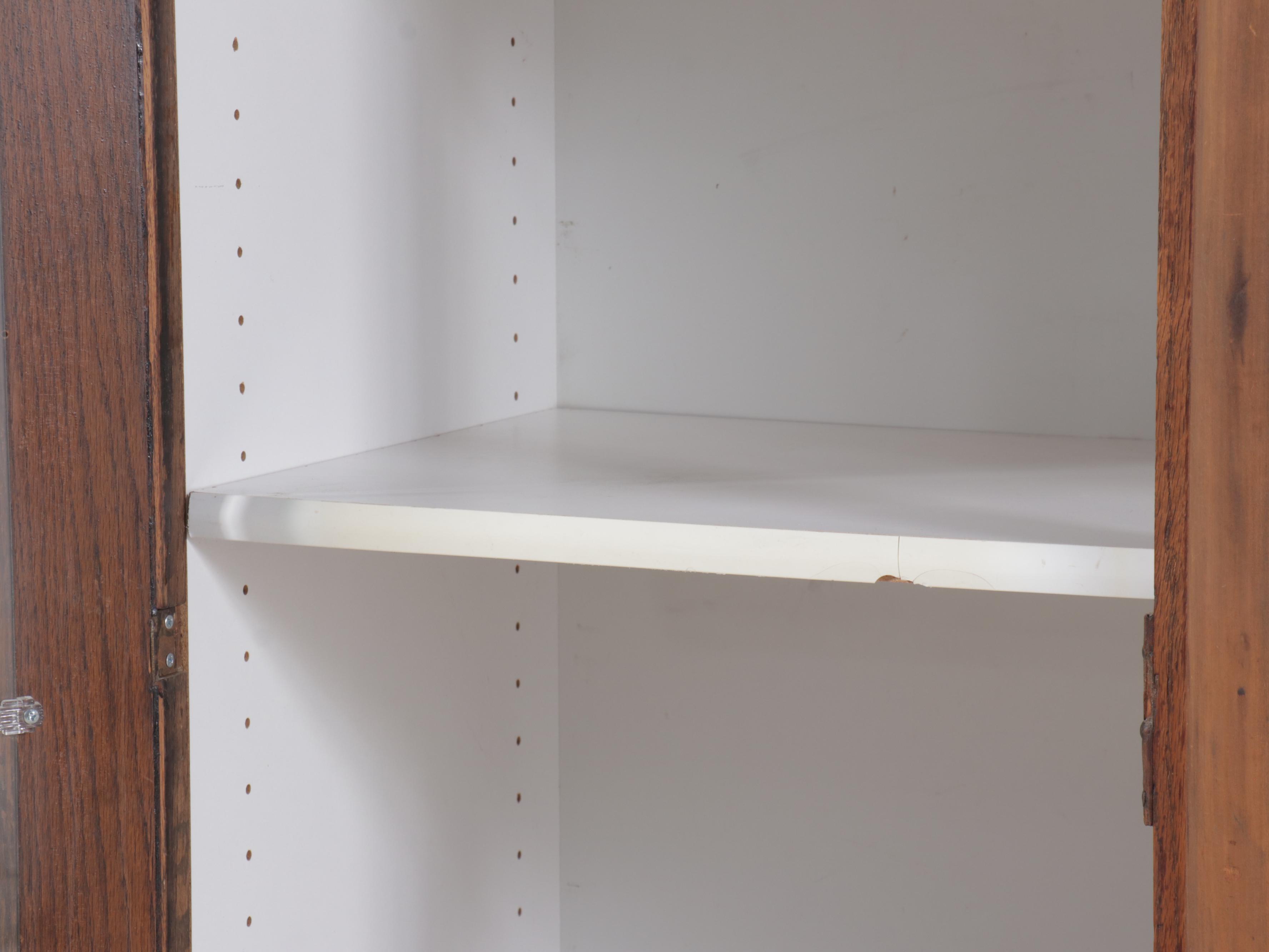 Victorian Style Carved Oak China Cabinet