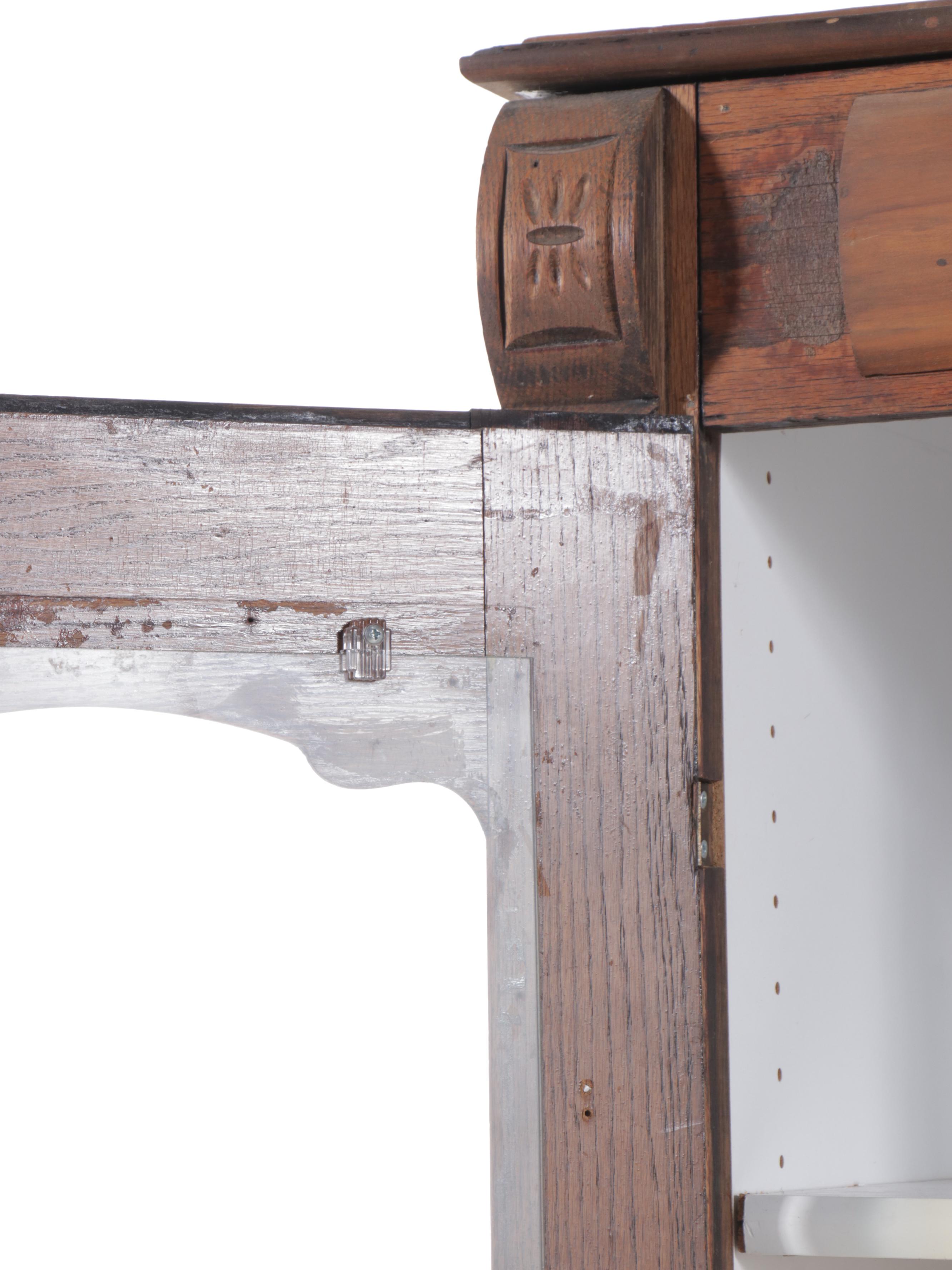 Victorian Style Carved Oak China Cabinet