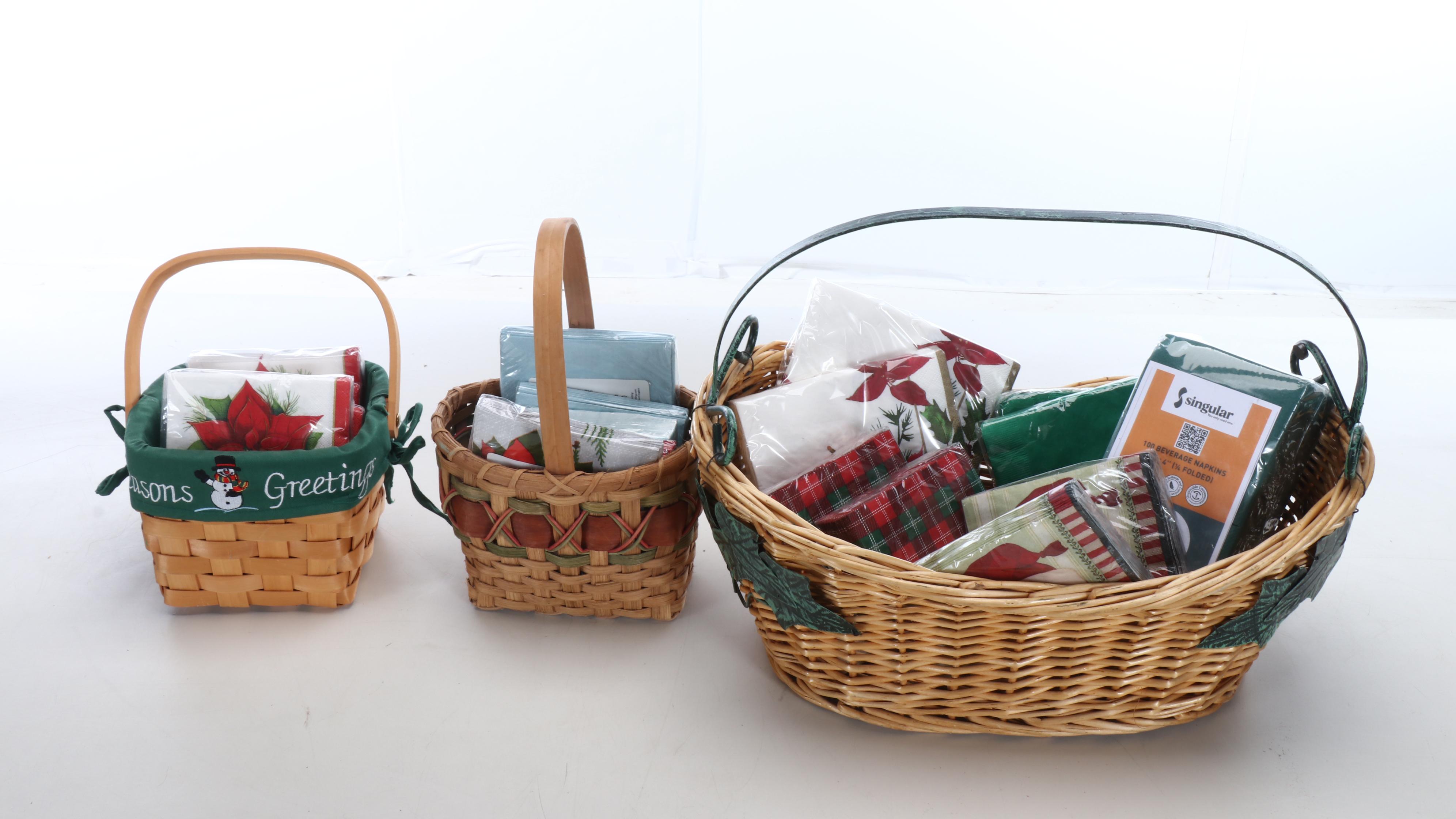 Christmas-Themed Baskets with Other Décor