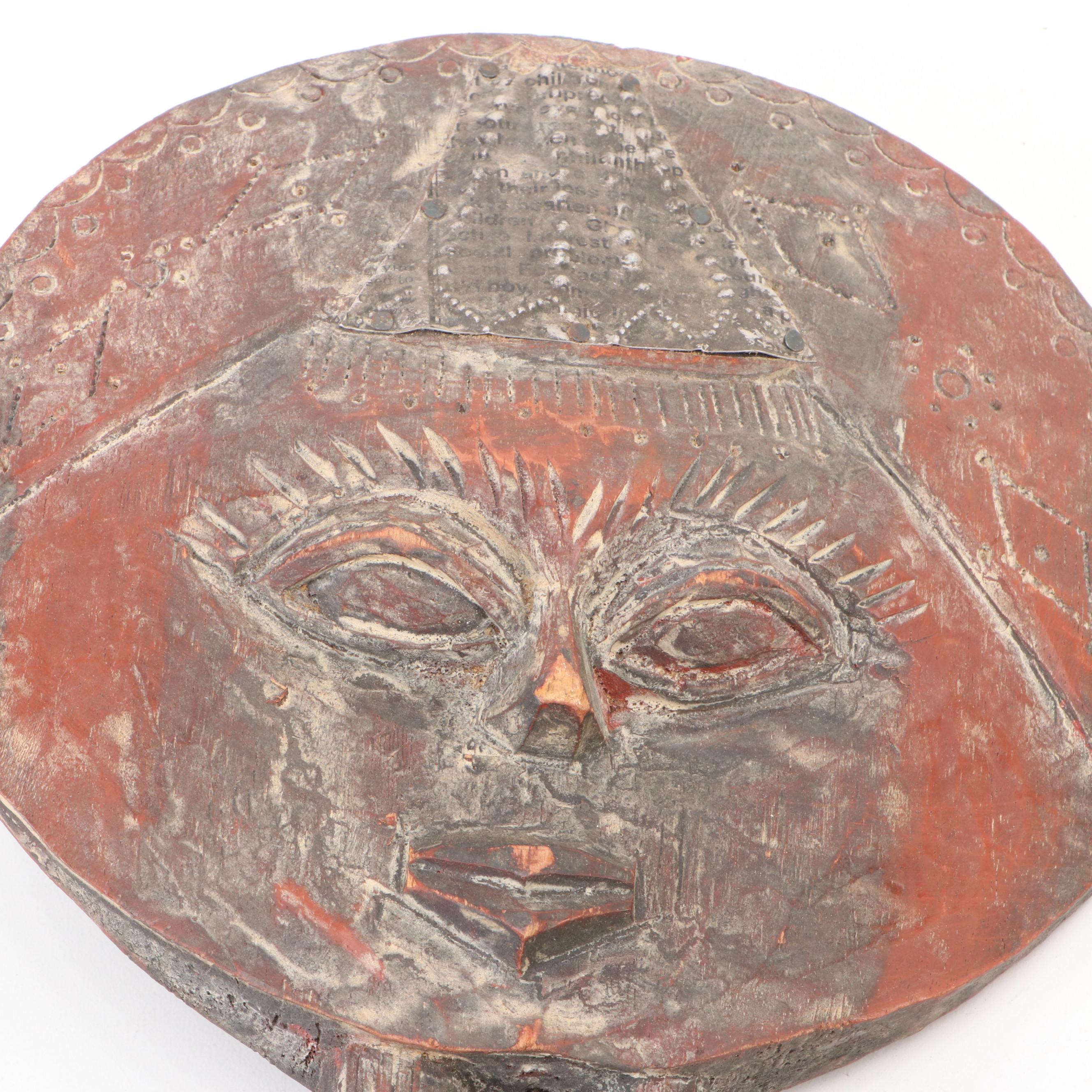 Bamileke Elephant Passport Mask, Ghanaian Face Scepter & Asanti Comb