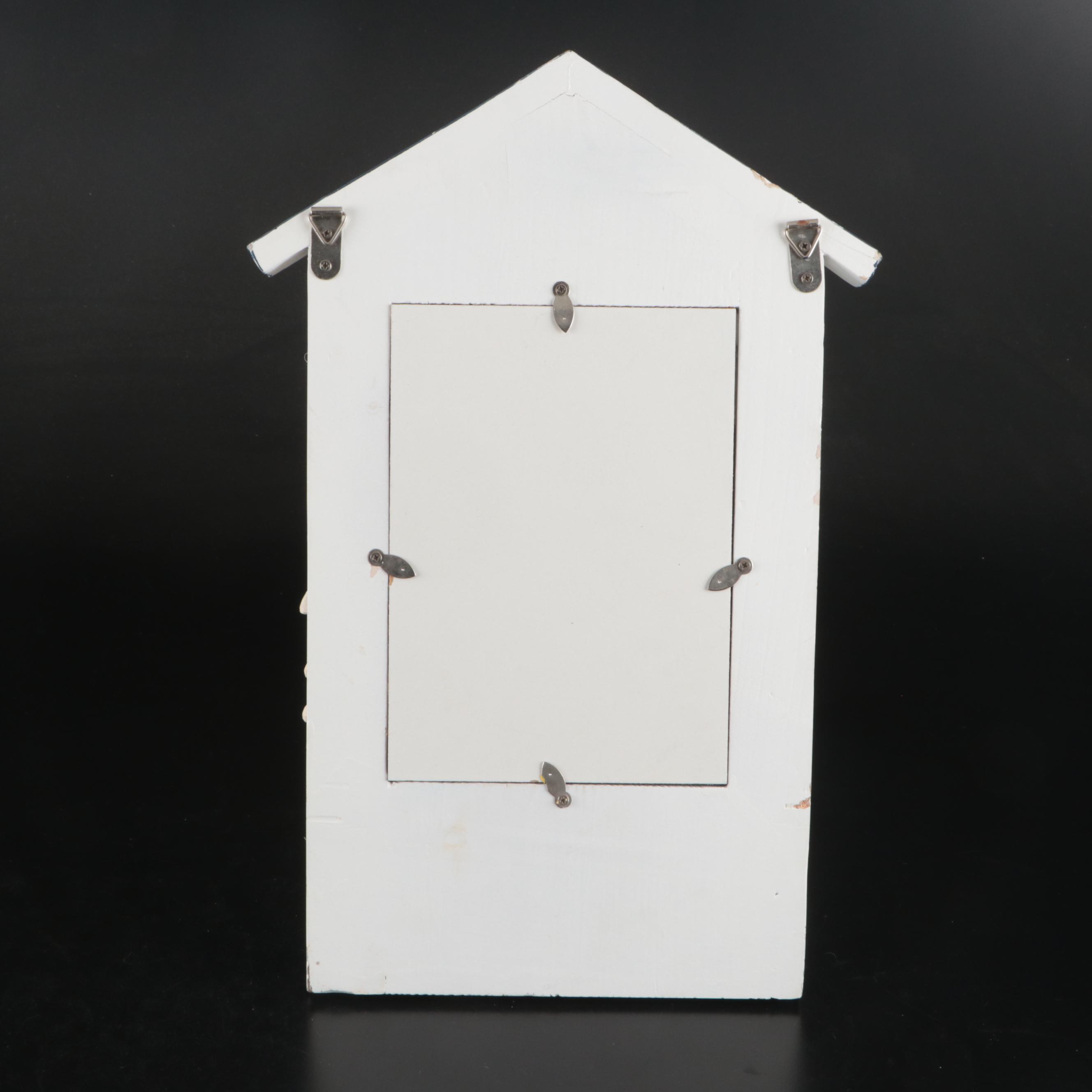 Nautical Style Life Ring Wall Clock with Wood Mirror and Wall Hanging Décor