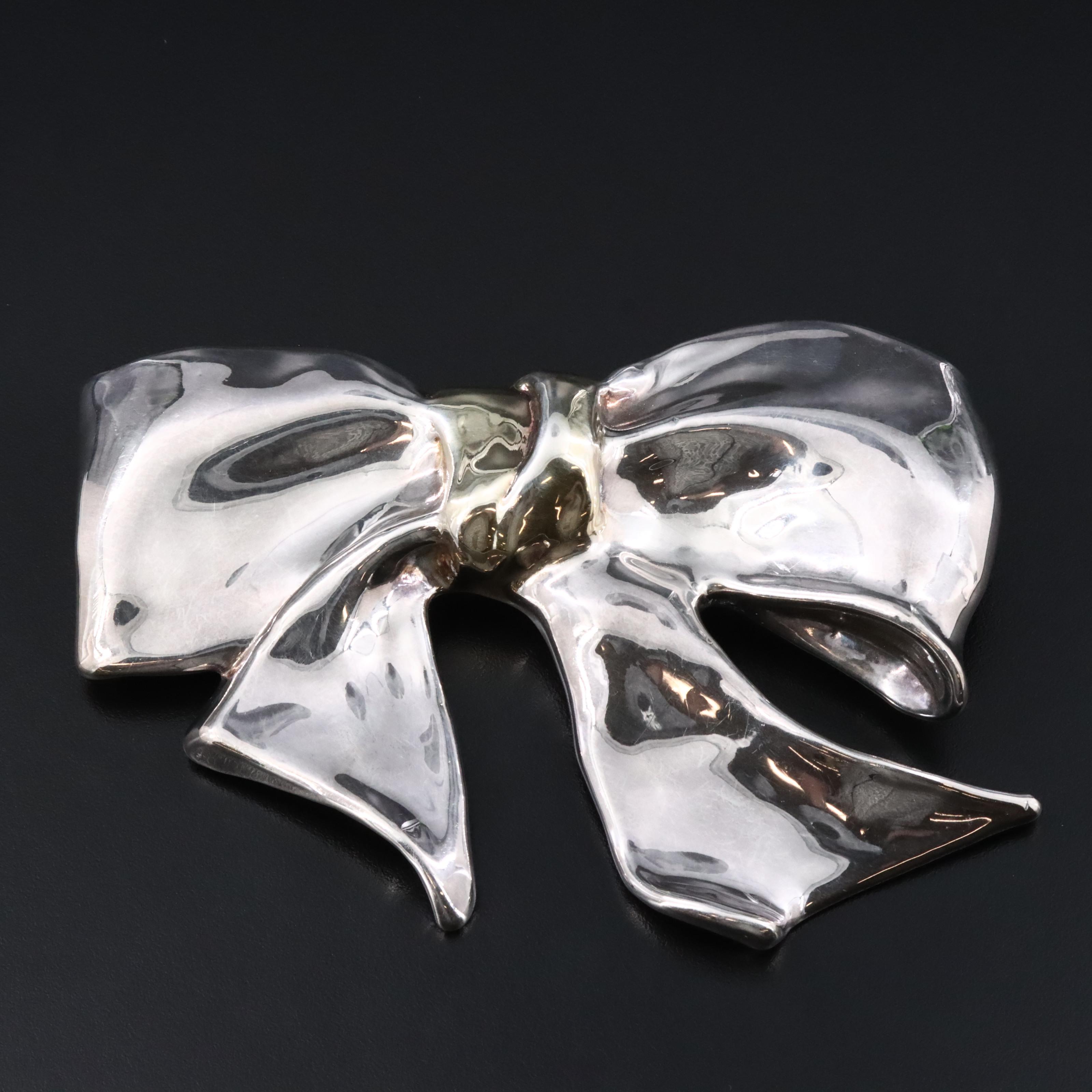 Bat Ami Sterling Electroformed Bow Converter Brooch