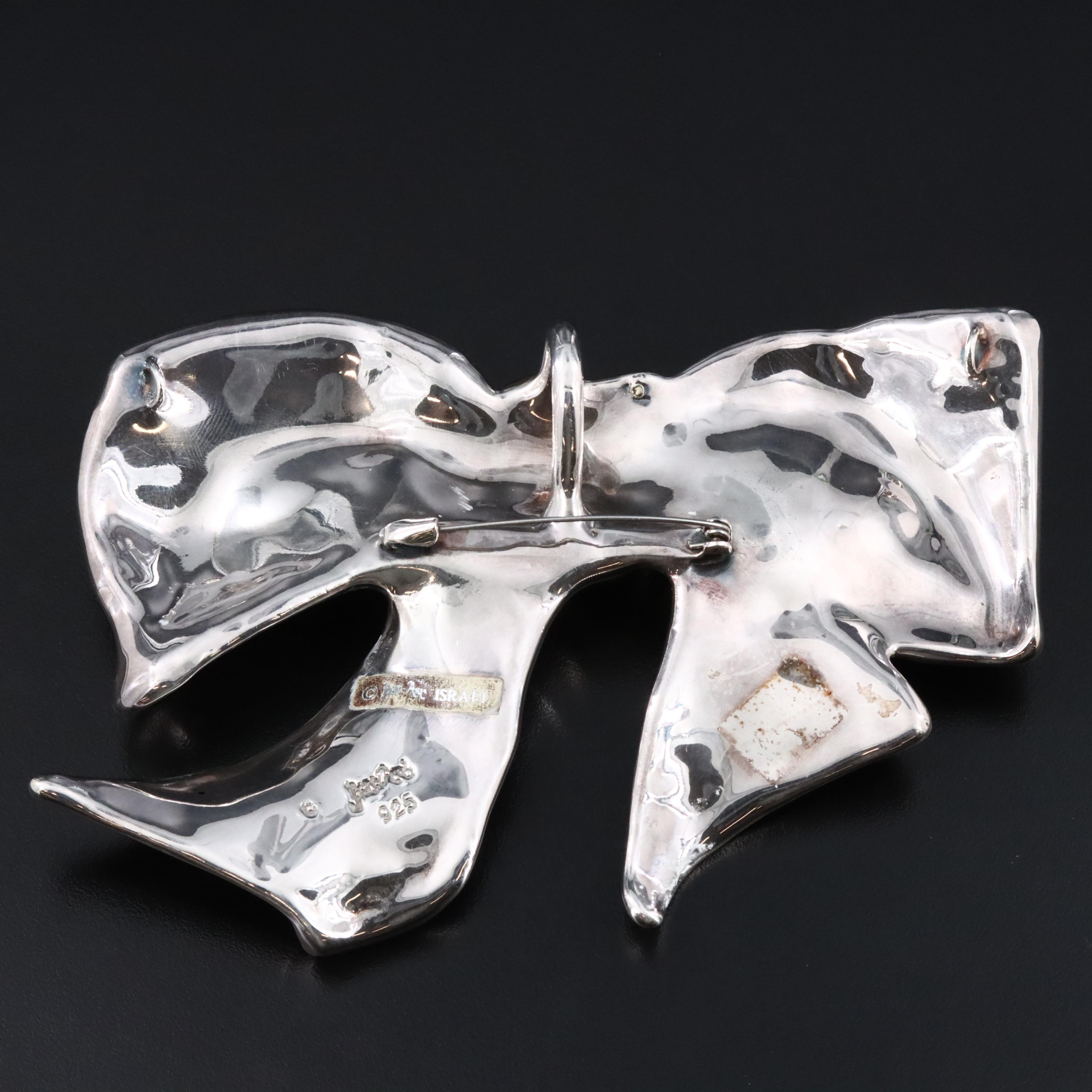 Bat Ami Sterling Electroformed Bow Converter Brooch