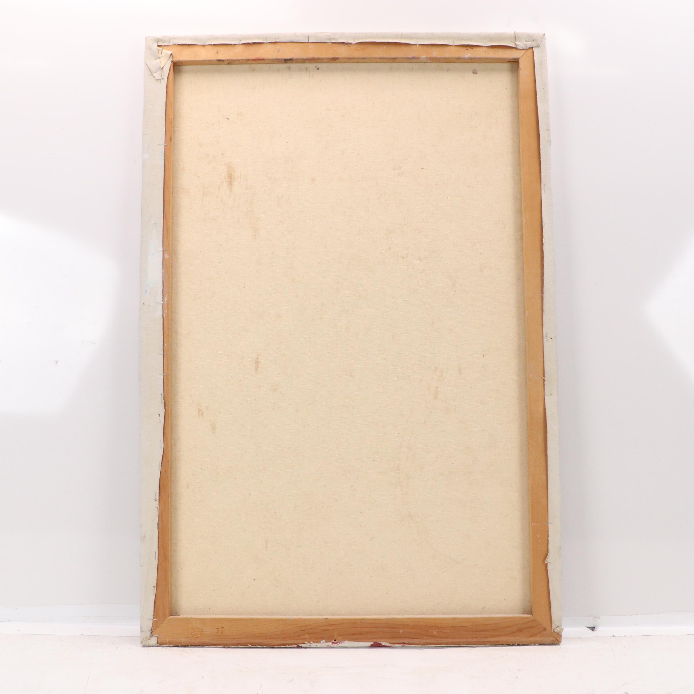 David Pallock Landscape Oil Painting of New England Street Scene, 1970