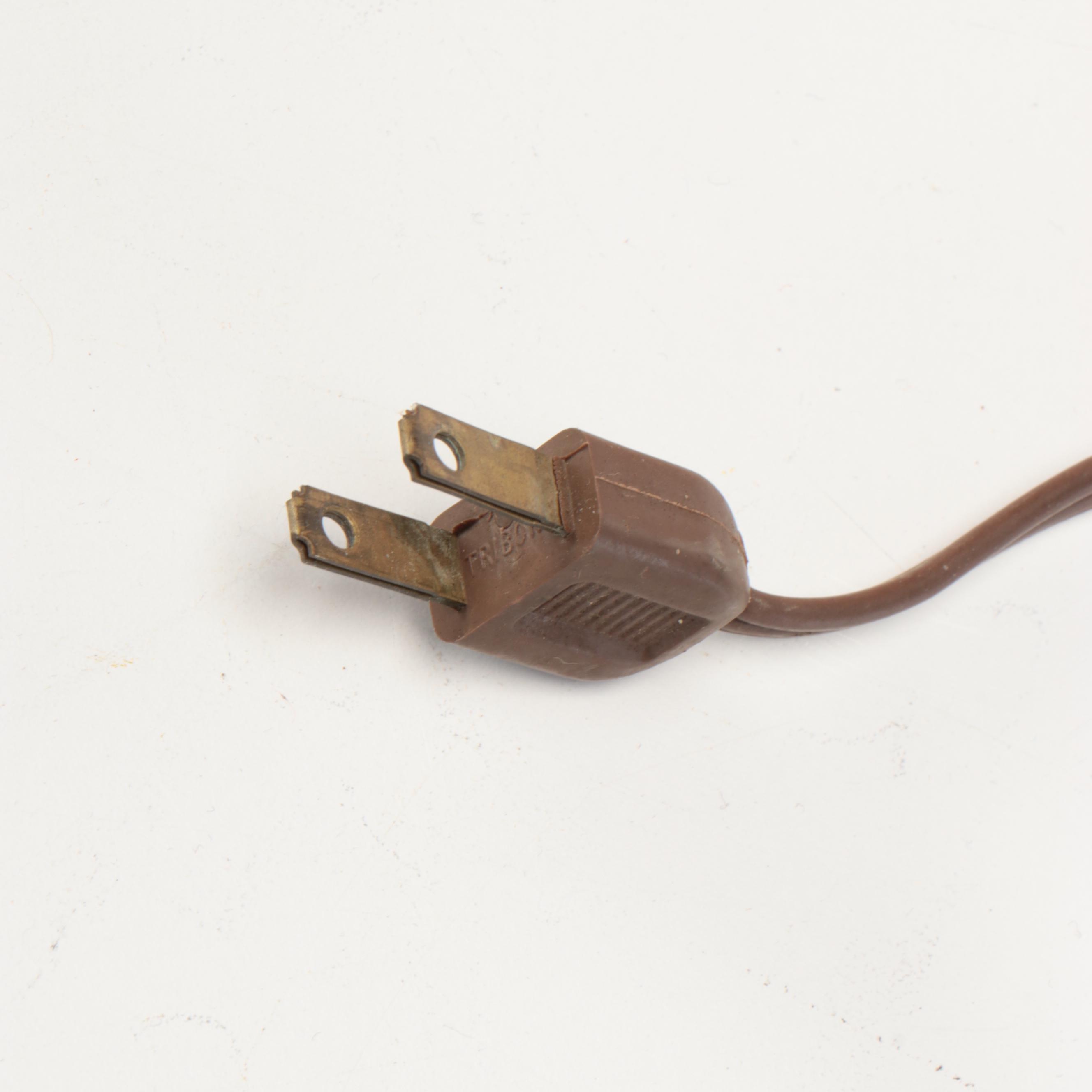 Victorian Style Transfer-Decorated Parlor Lamp, Mid-20th Century