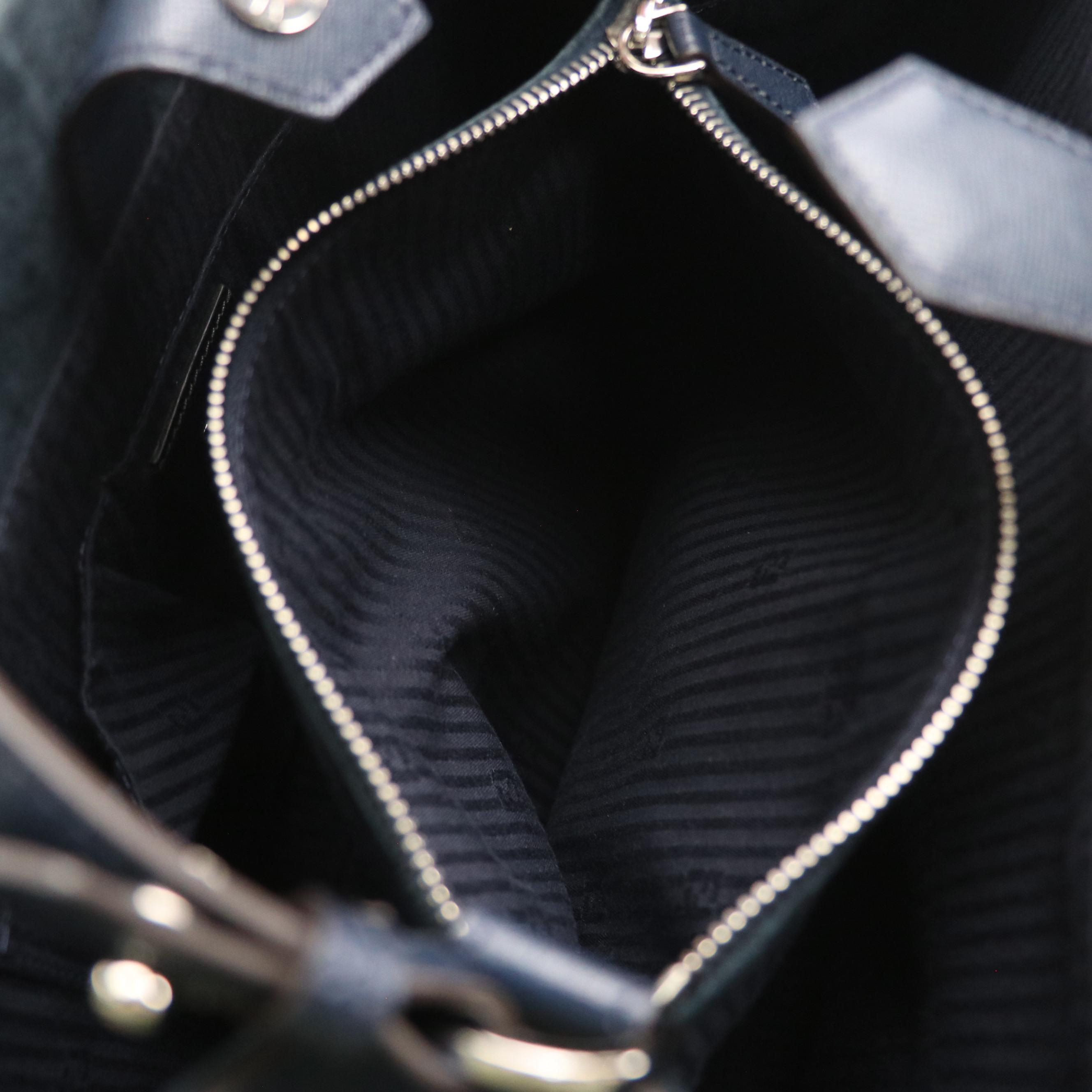 Fendi 2jours Medium Elite Two Way Bag in Navy Blue Vitello Leather