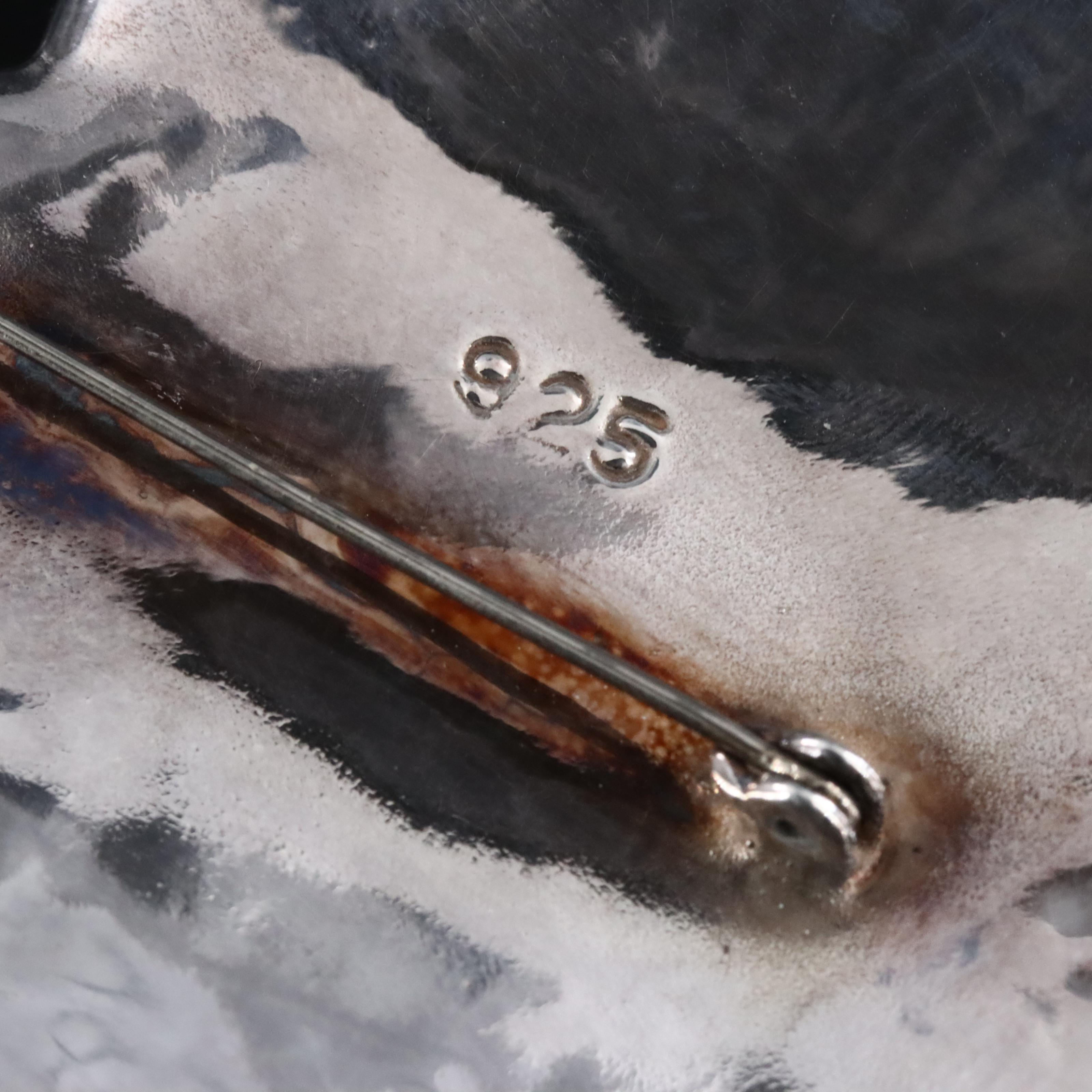 Sterling Electroformed Oversized Swan Brooch