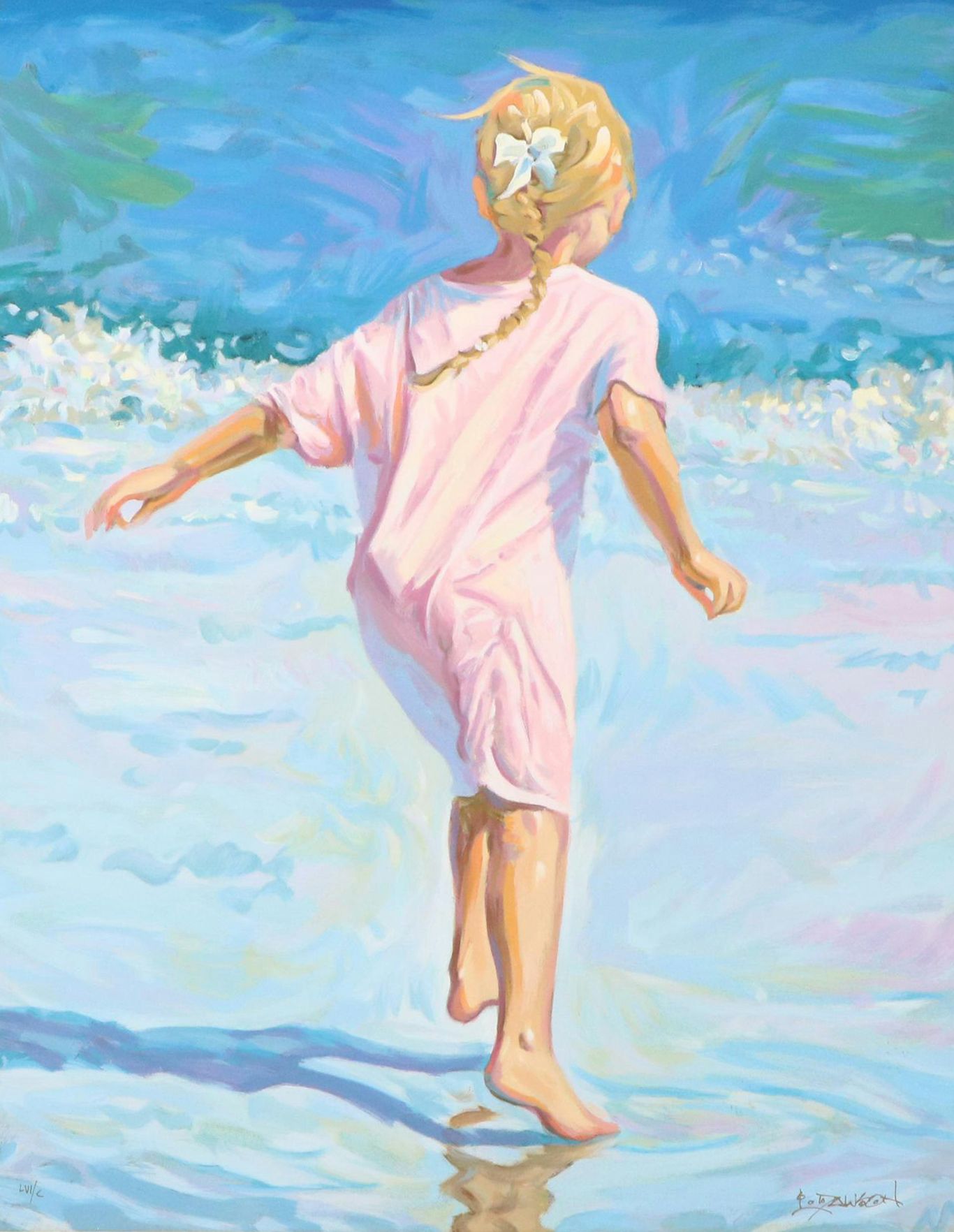 Lindsay Dawson Serigraph "Beach Girl"