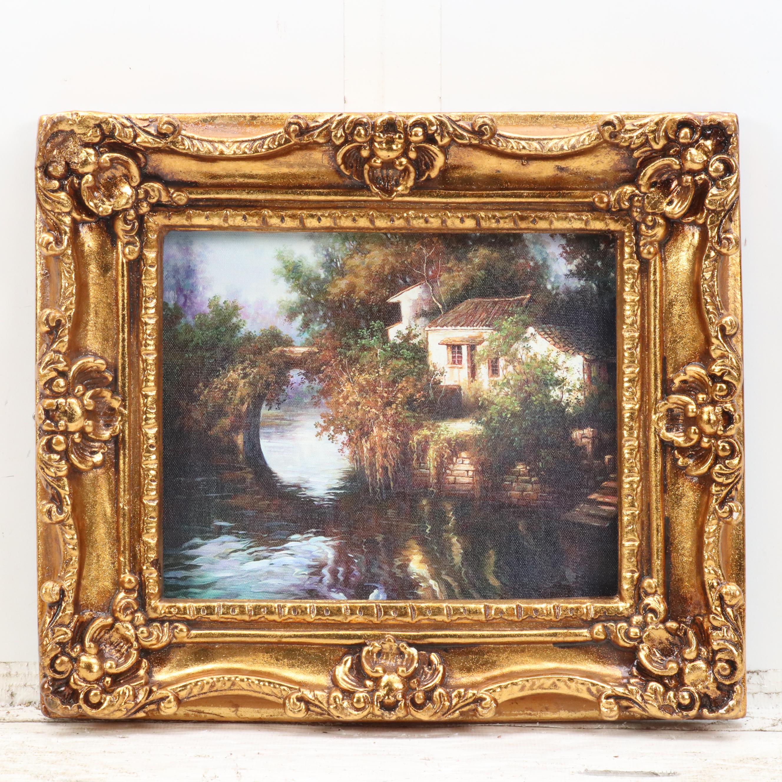 Set of Fantasy Style Landscape Giclées on Canvas, 21st Century