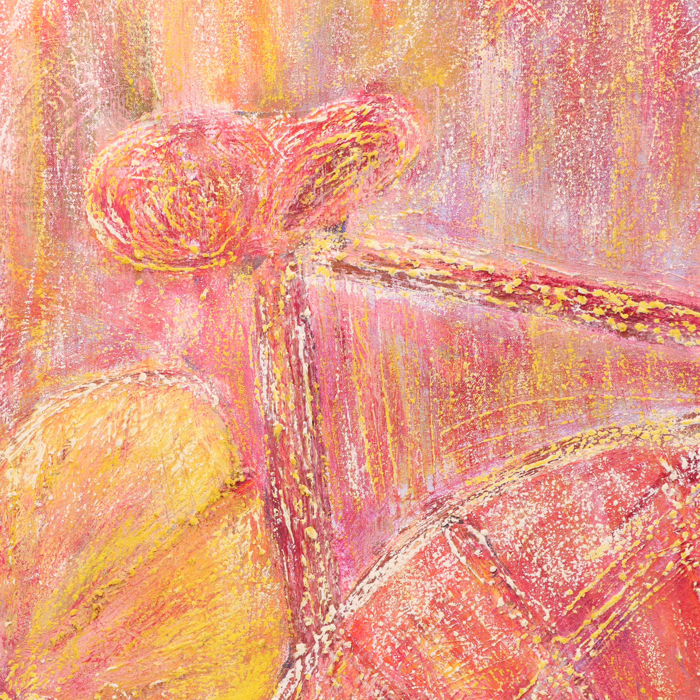 Abstract Impasto Acrylic Painting of Bicycle, 21st Century