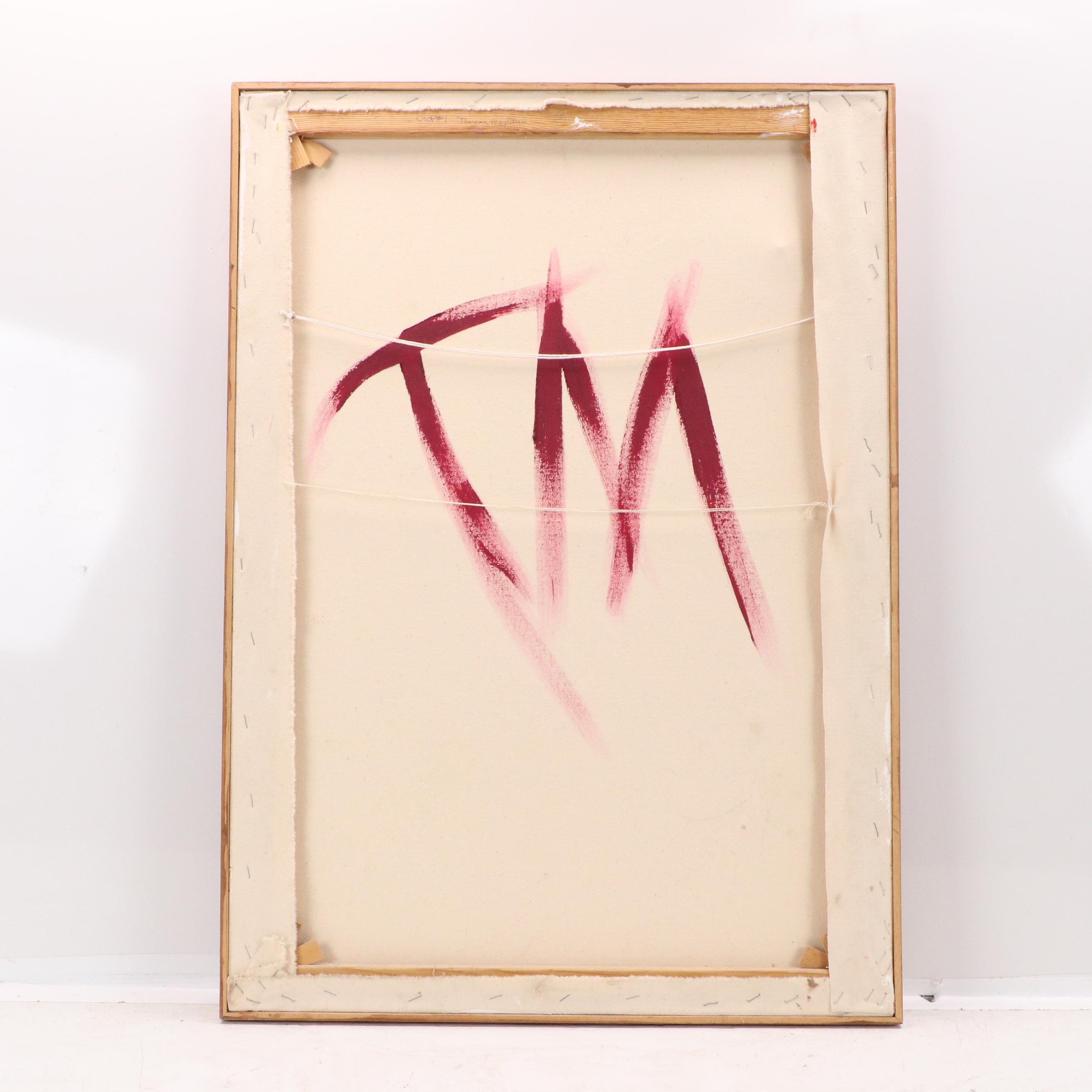 Abstract Impasto Acrylic Painting of Bicycle, 21st Century