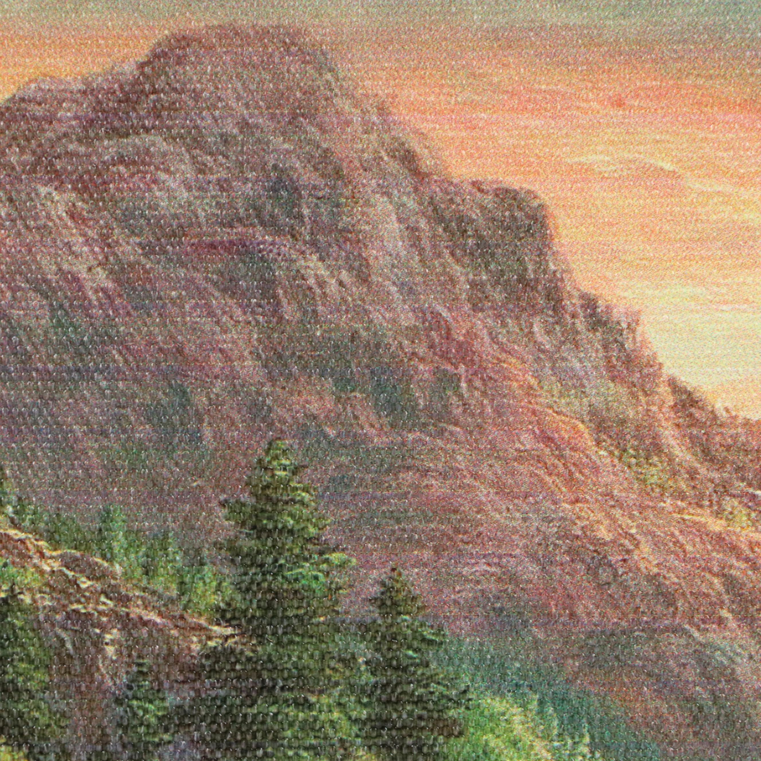 Set of Fantasy Style Landscape Giclées on Canvas, 21st Century