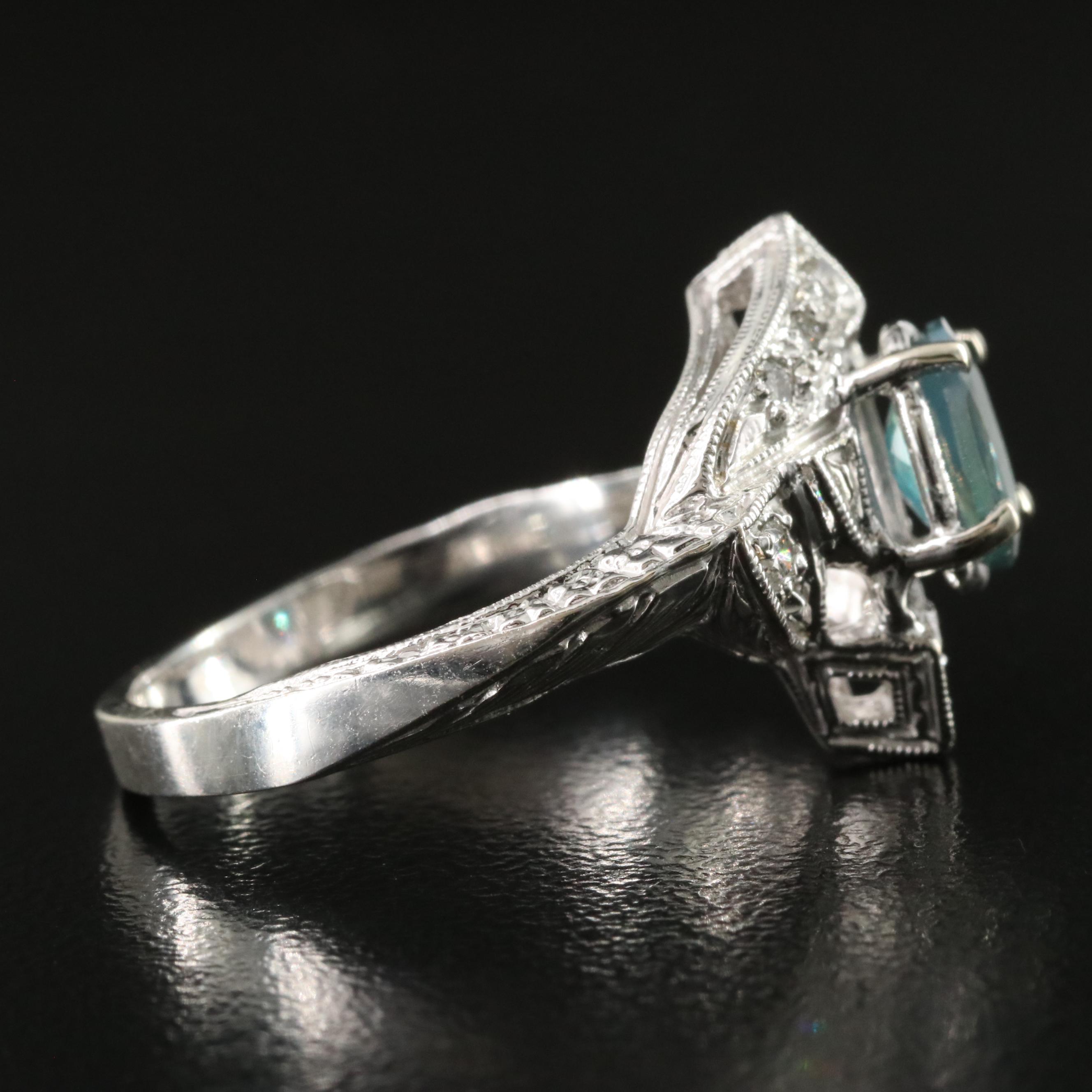 14K Indian Alexandrite and Diamond Ring with GIA Report