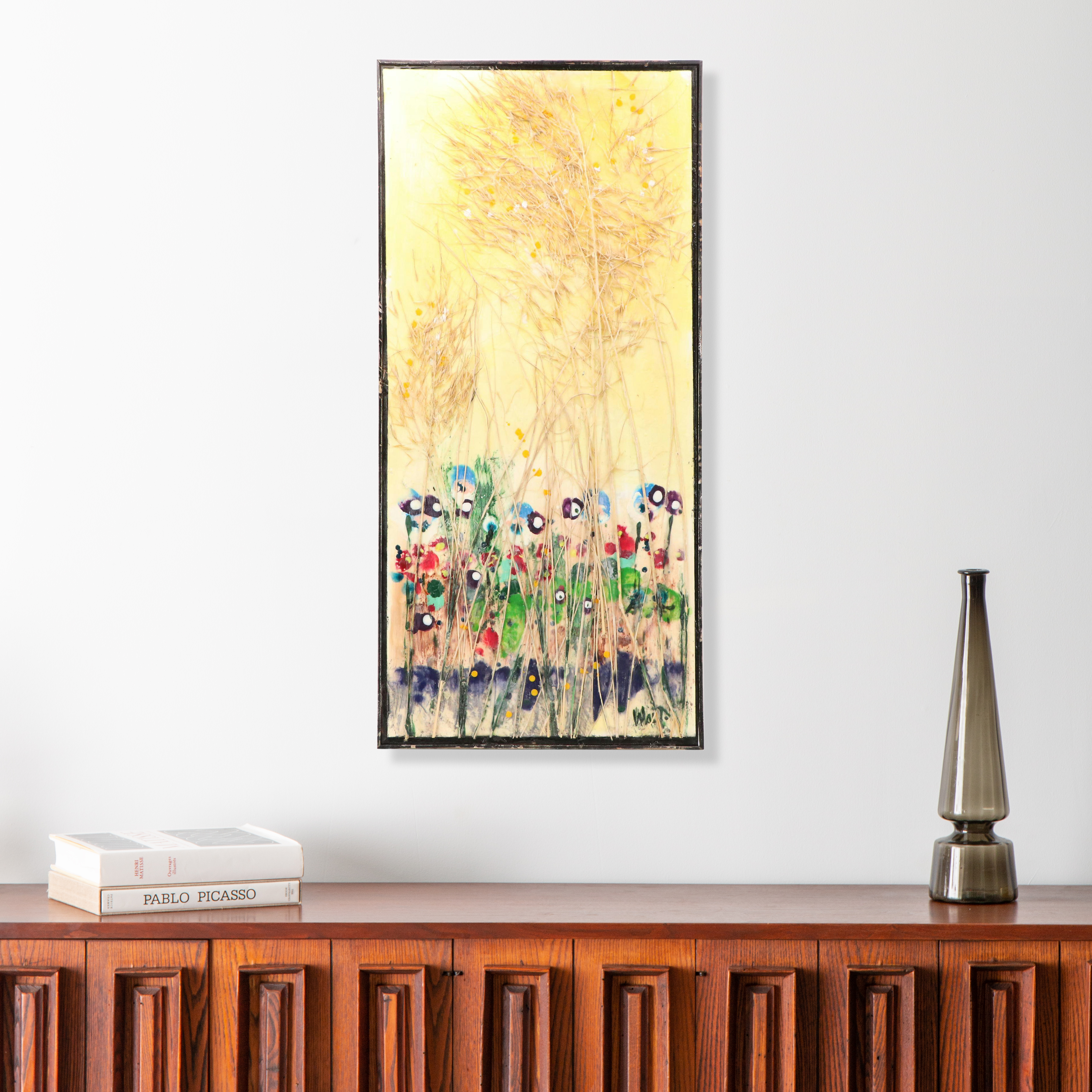 Floral Landscape Mixed Media Painting