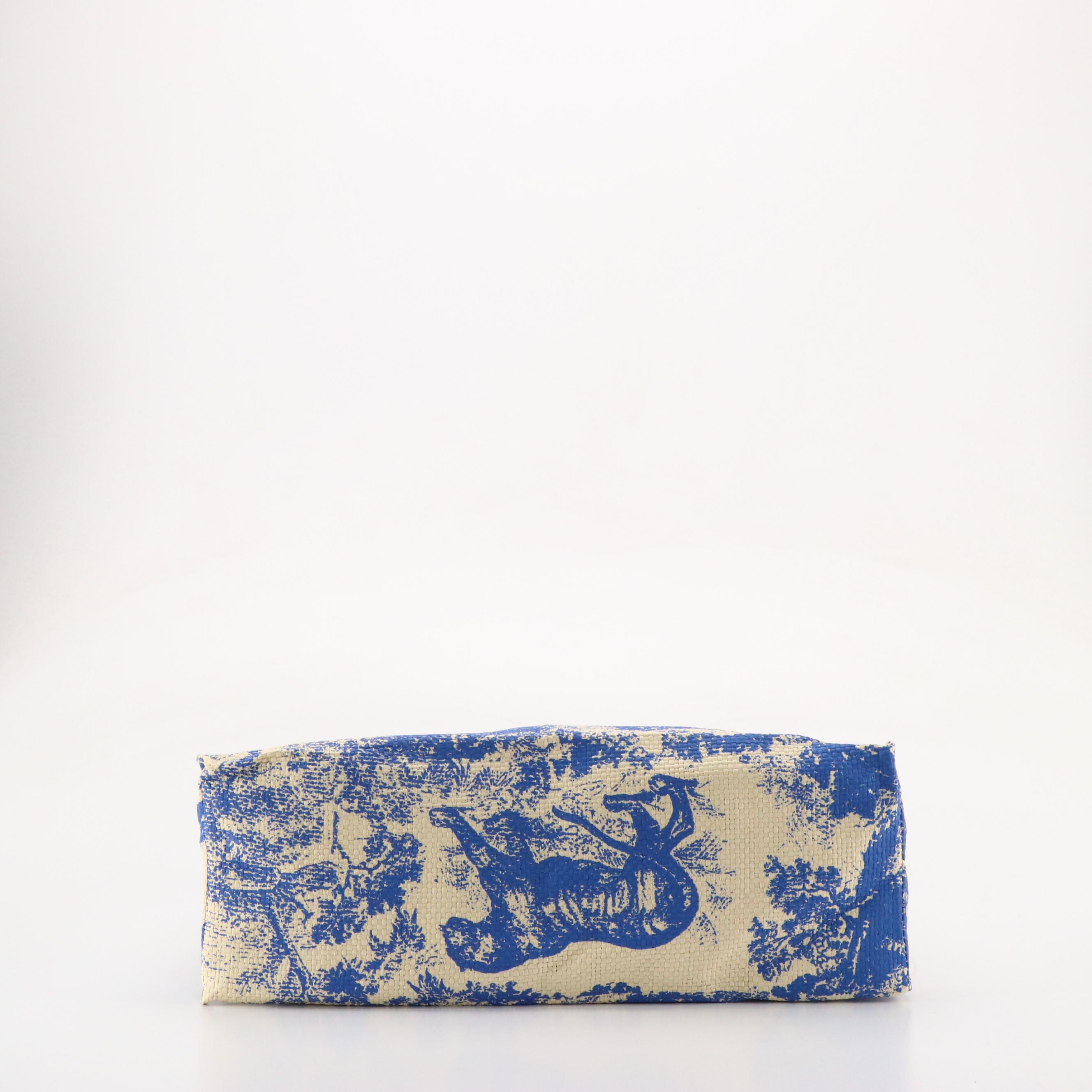 Christian Dior Parfums Promotional "Dioriviera" Coated Straw Tote Bag in Box