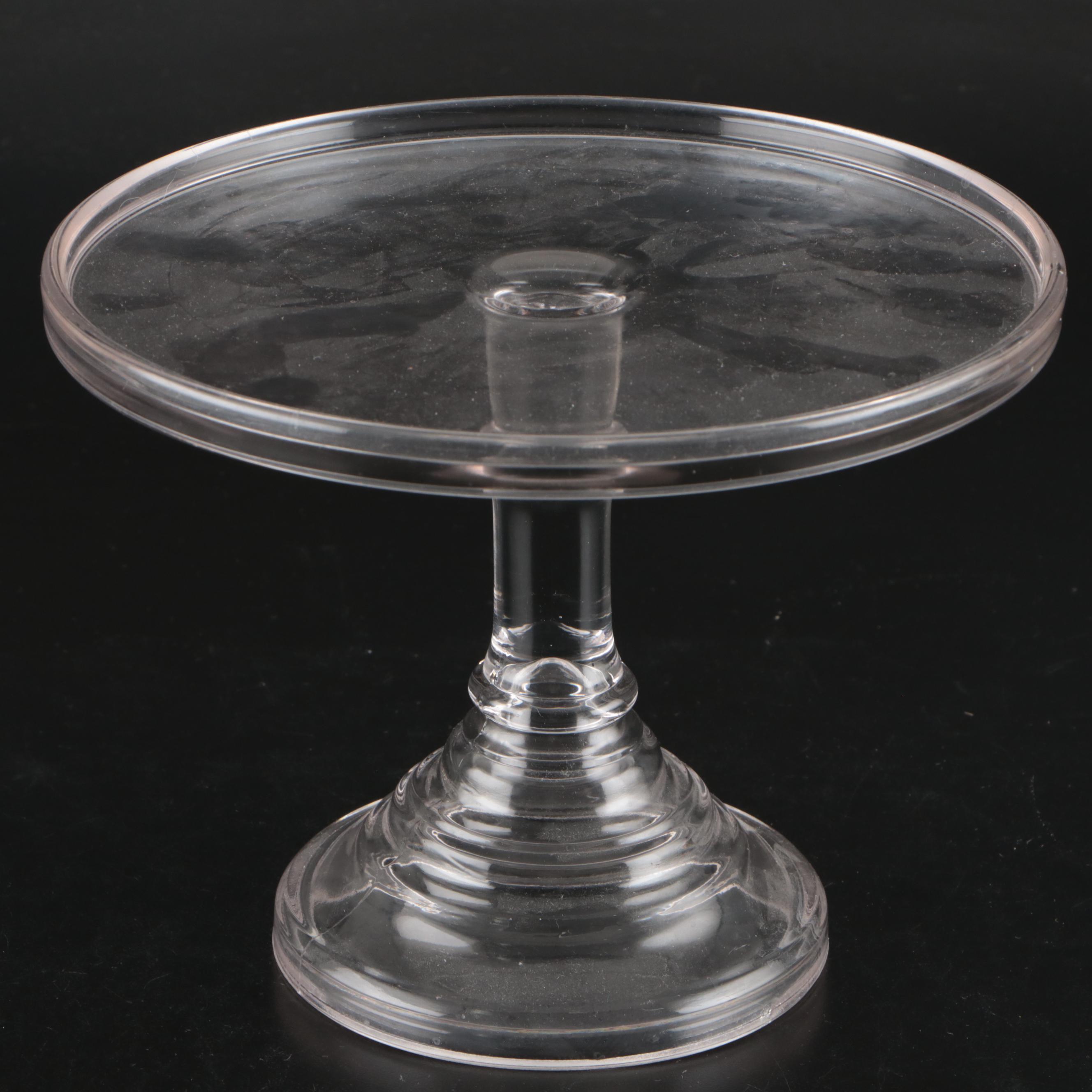 Tiffin-Franciscan "Blenheim" with Other Crystal Plates and Plane Jane Cake Stand