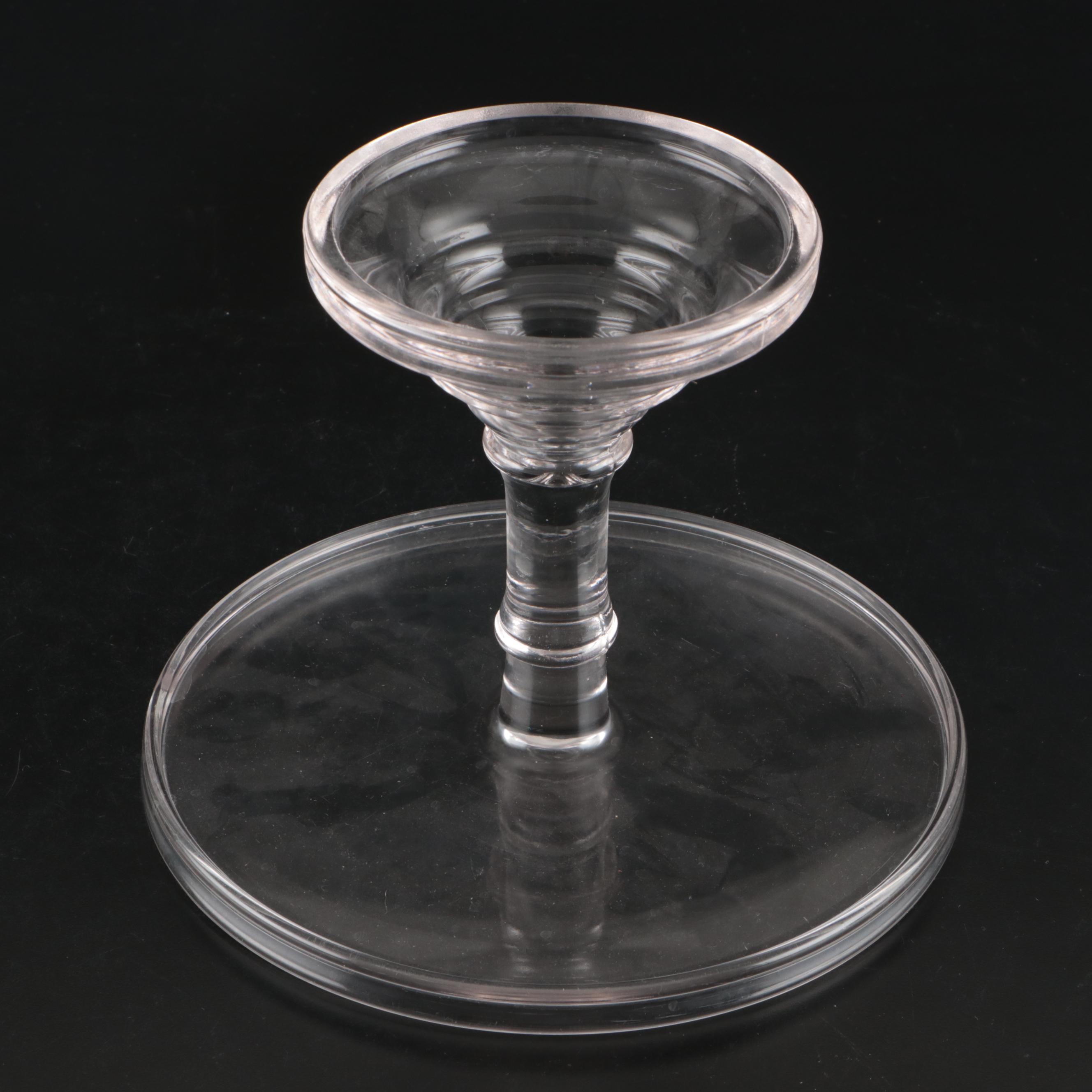 Tiffin-Franciscan "Blenheim" with Other Crystal Plates and Plane Jane Cake Stand