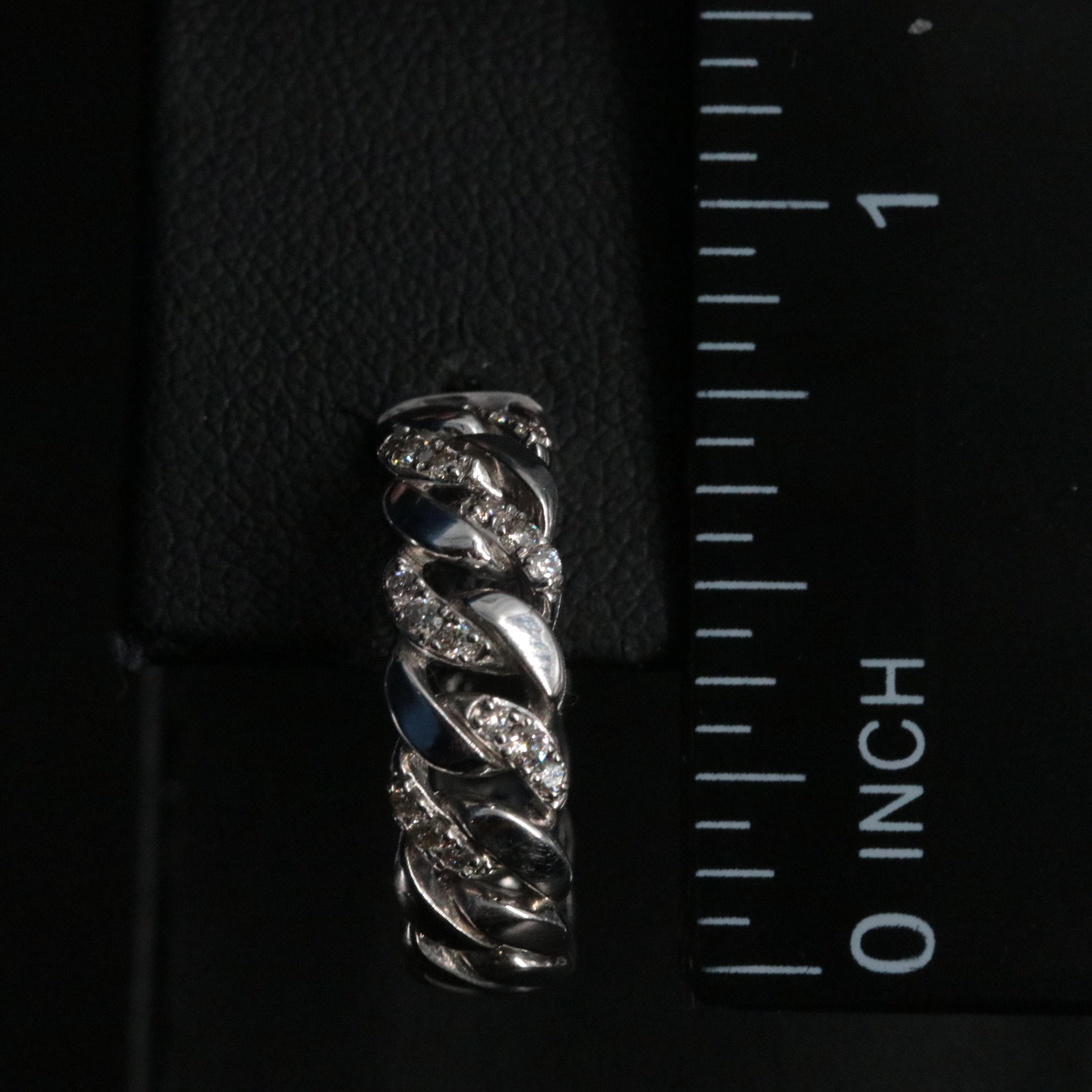 Sterling Diamond Hoop Earrings