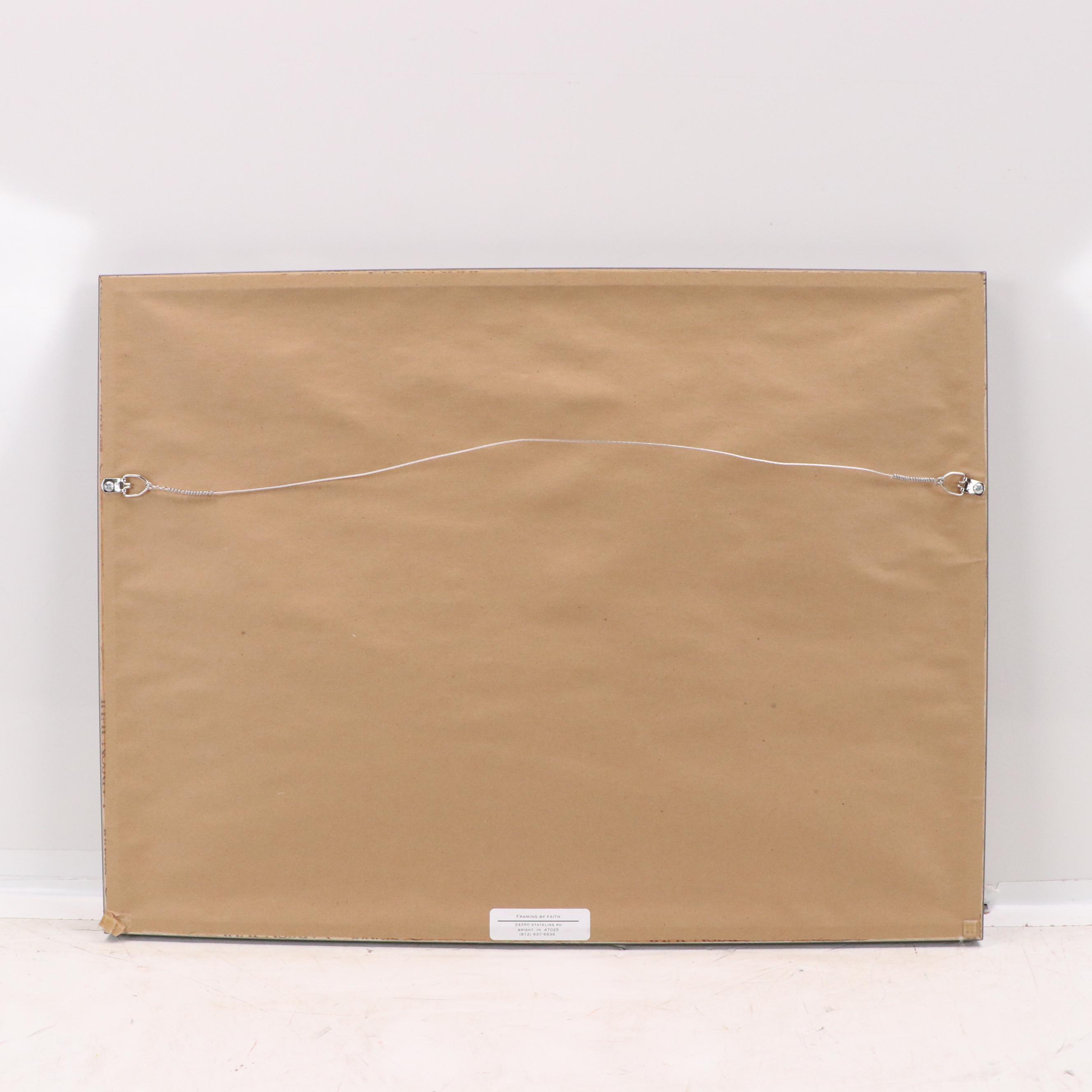 Robert Fabe Offset Lithograph "Girl and House in Snow"