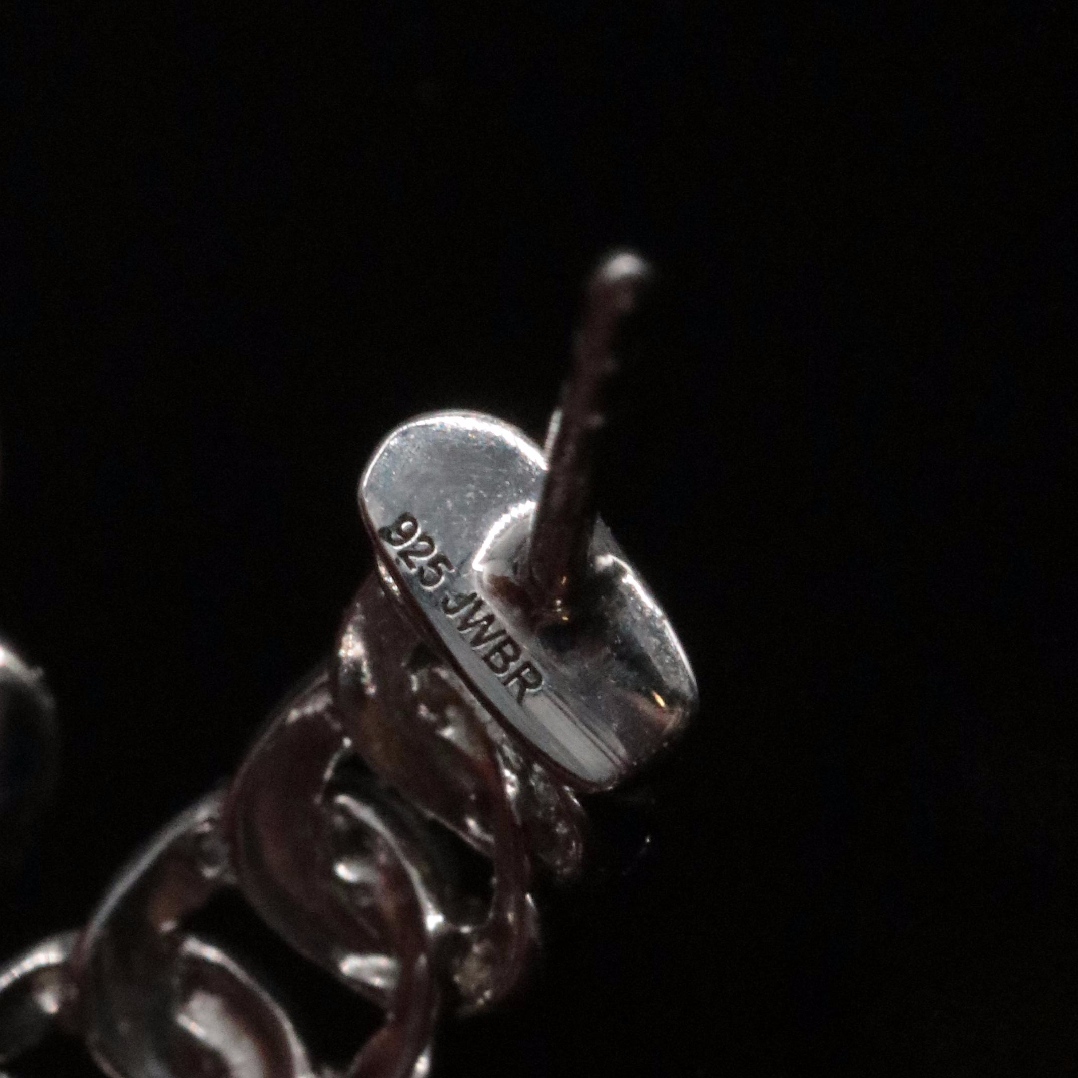 Sterling Diamond Hoop Earrings