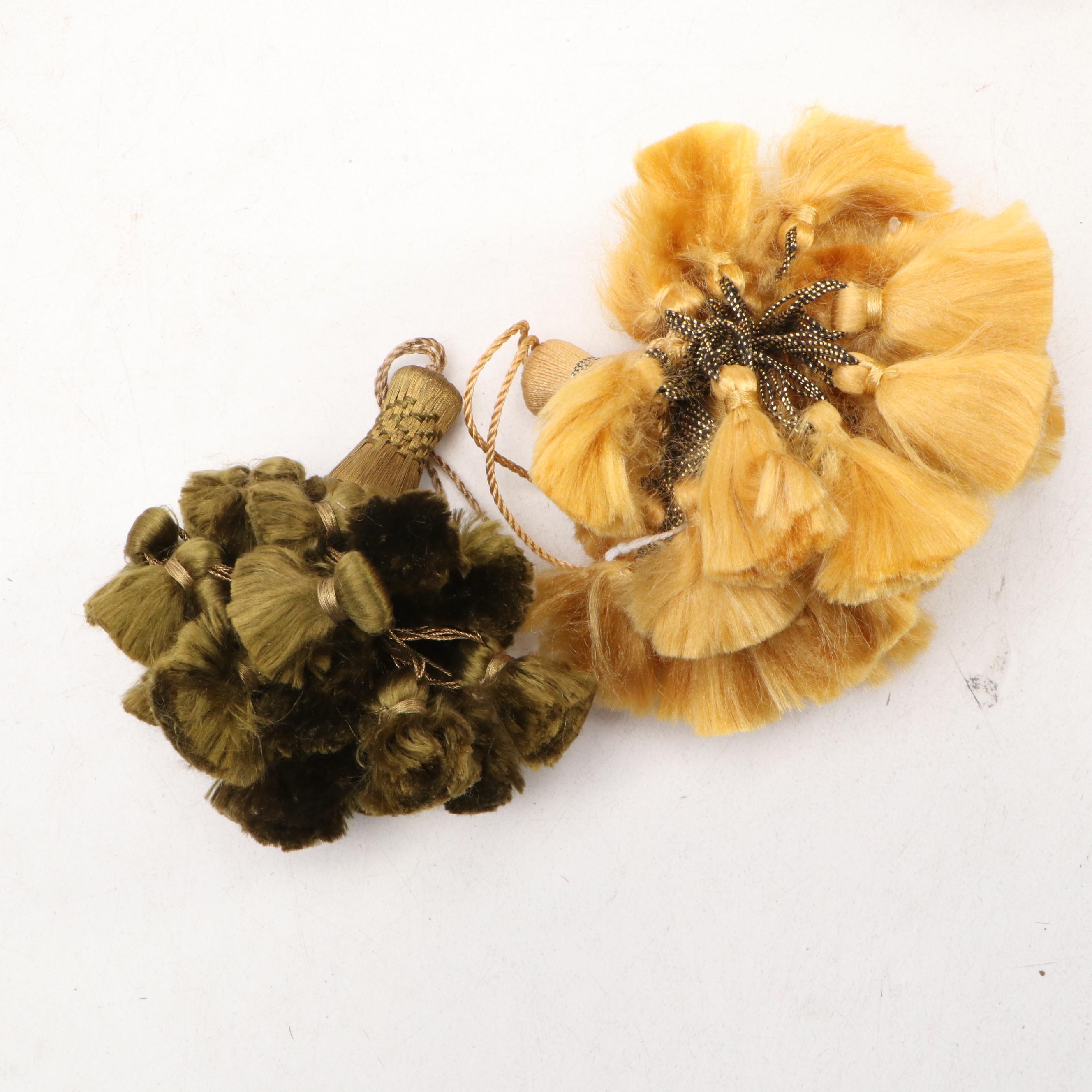 Gatco Brass Shell Wall Hooks with Decorative Silk Tassels